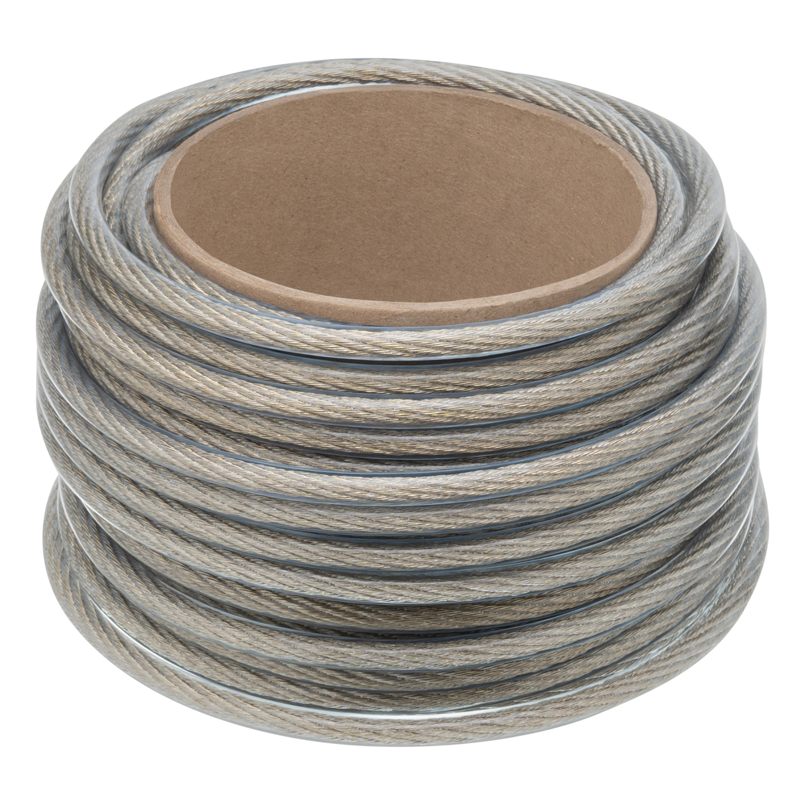 Трос металлополимерный прозрачный ПР-8.0, толщина 8.0 мм, моток 20 метров Сибртех