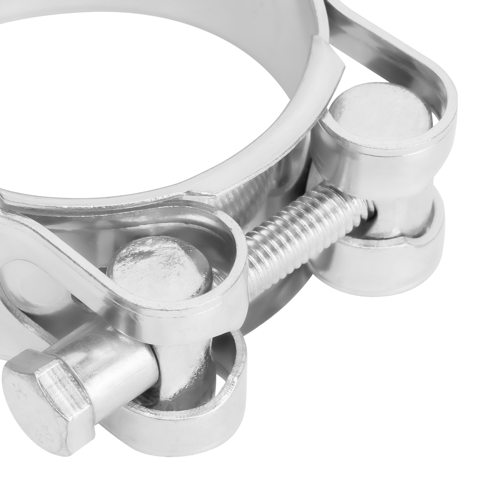 Хомуты металлические, силовые 44-47 мм, ширина 22 мм, шарнирный, W1, 2 шт Сибртех