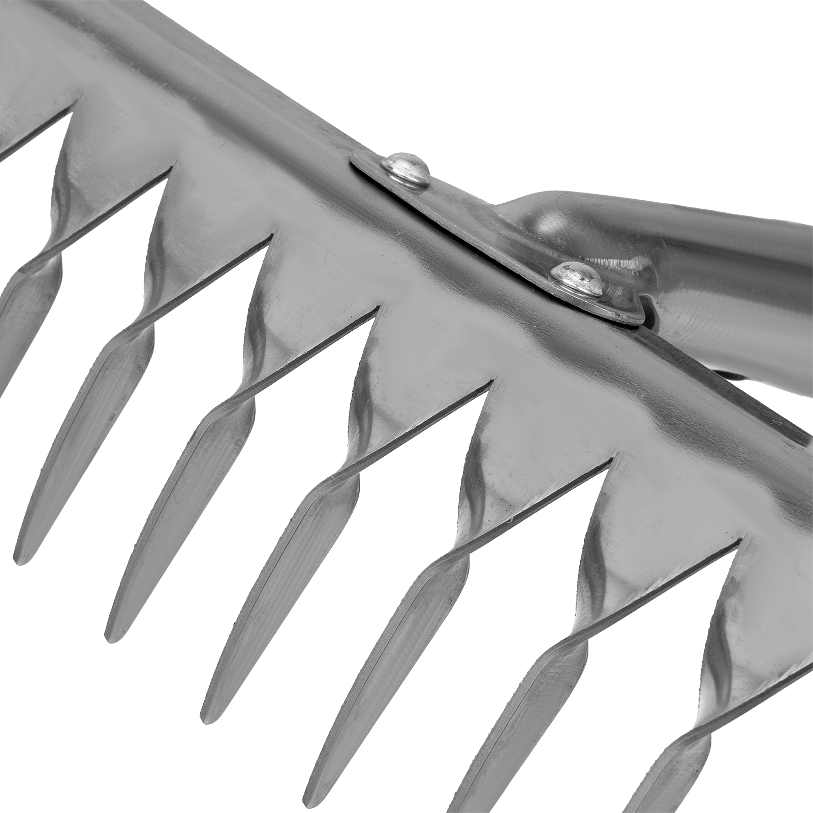 Грабли, нержавеющая сталь, 340 мм, 14 витых зубьев, без черенка, Сибртех