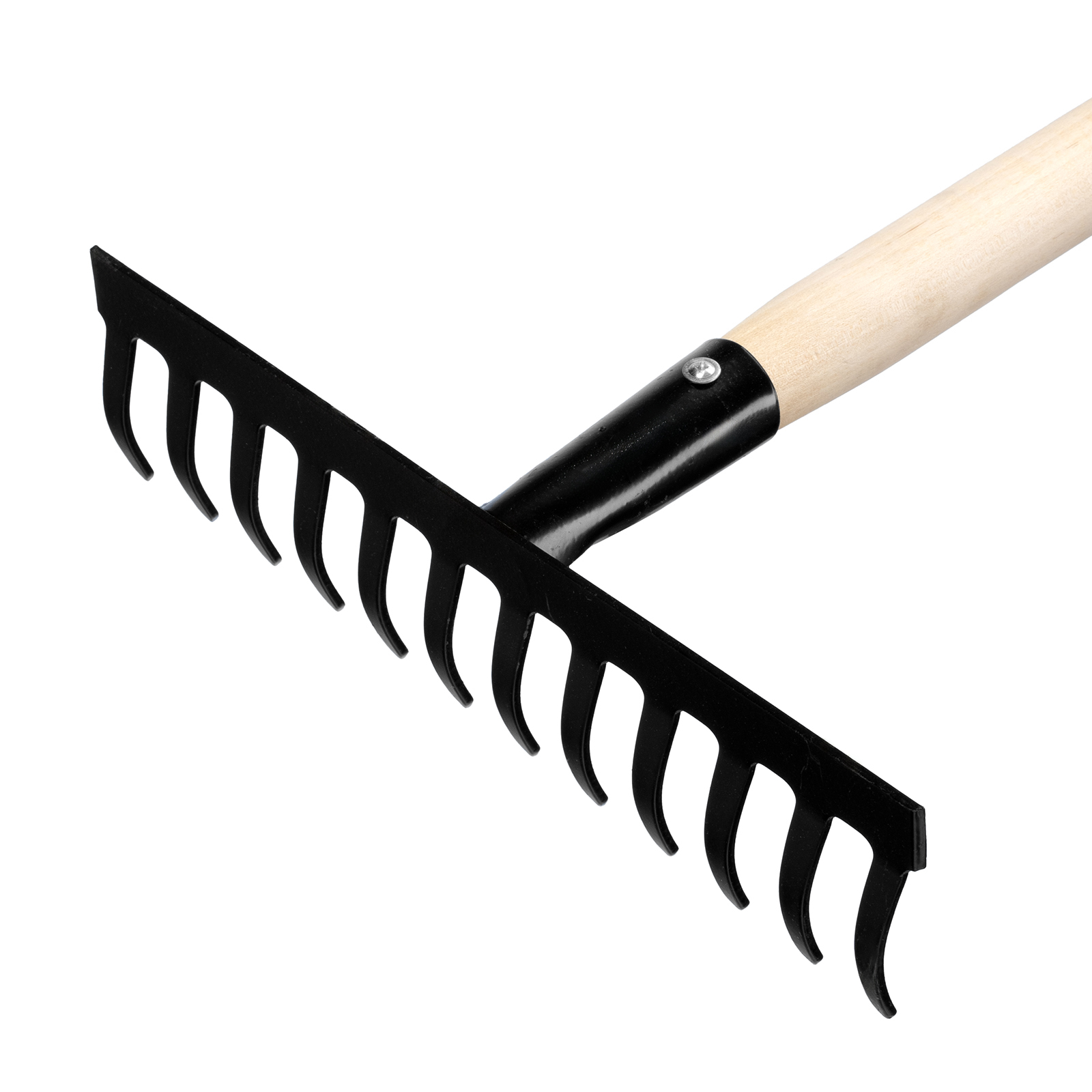 Грабли стальные, 300х1300 мм, 12 прямых зубьев, деревянный черенок, Сибртех