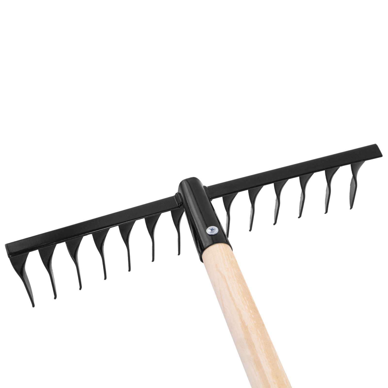 Грабли стальные, 350х1300 мм, 14 витых зубьев, деревянный черенок, Сибртех
