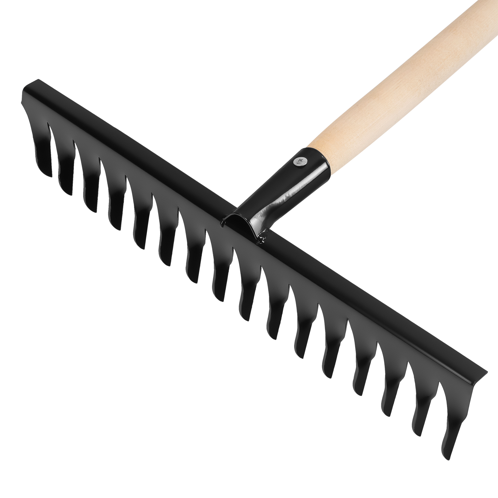 Грабли стальные, 420х1300 мм, 16 витых зубьев, деревянный черенок, Сибртех