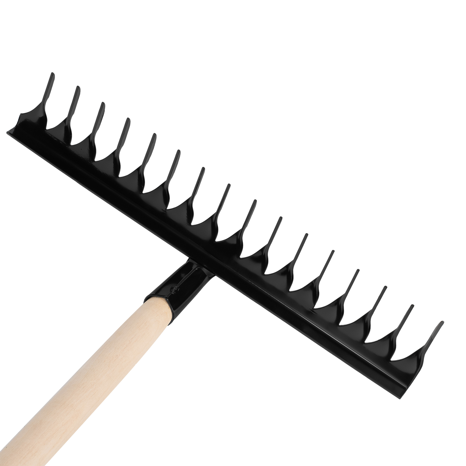 Грабли стальные, 420х1300 мм, 16 витых зубьев, деревянный черенок, Сибртех