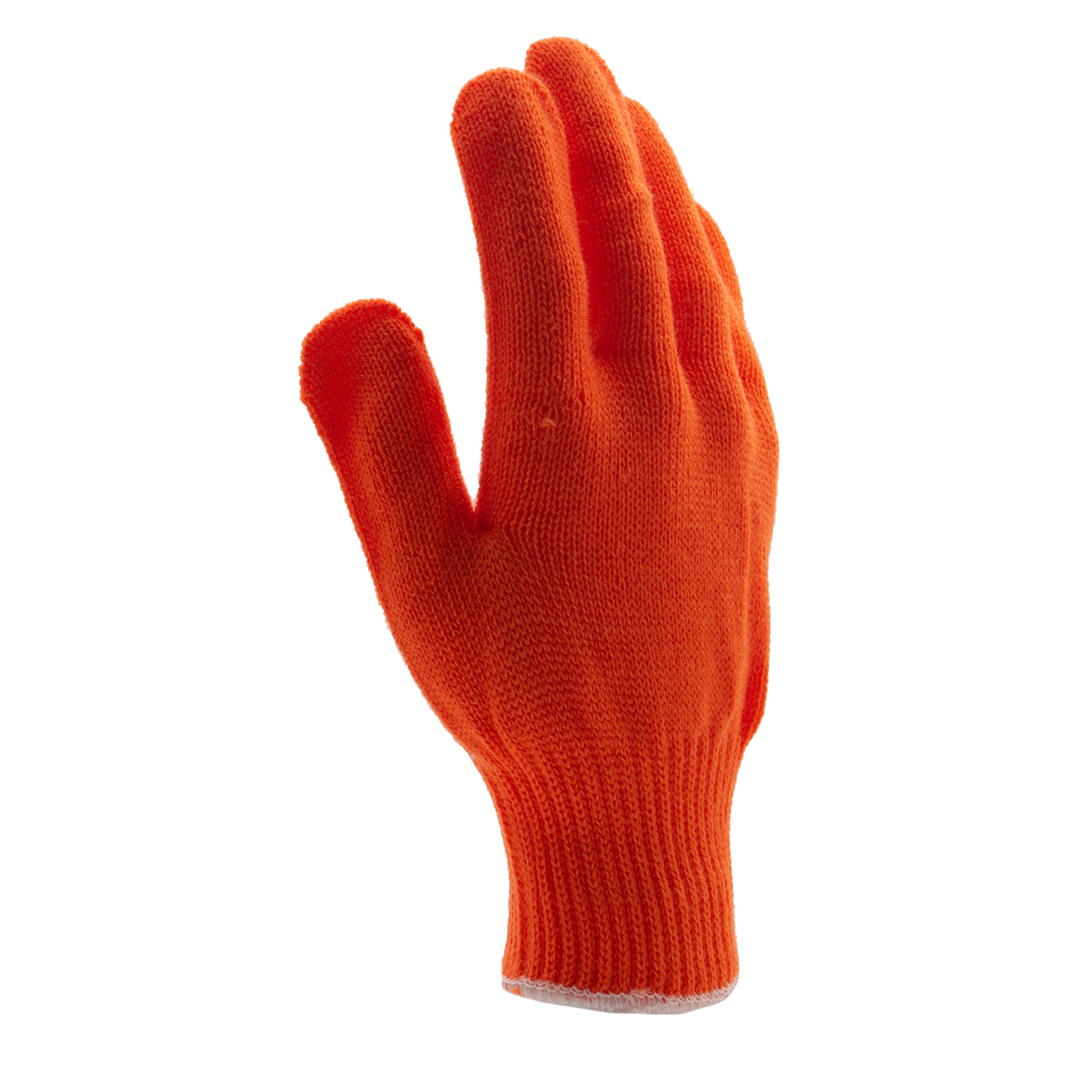 Перчатки трикотажные, акрил, оранжевый, оверлок Сибртех