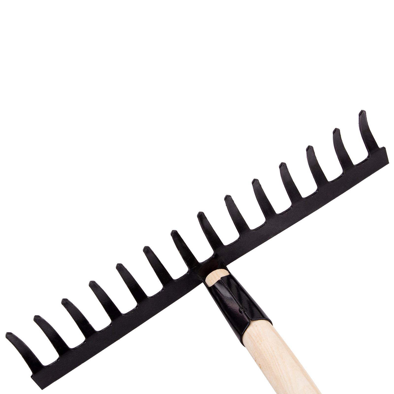 Грабли стальные, 360х1300 мм, 14 прямых зубьев, деревянный черенок, Сибртех