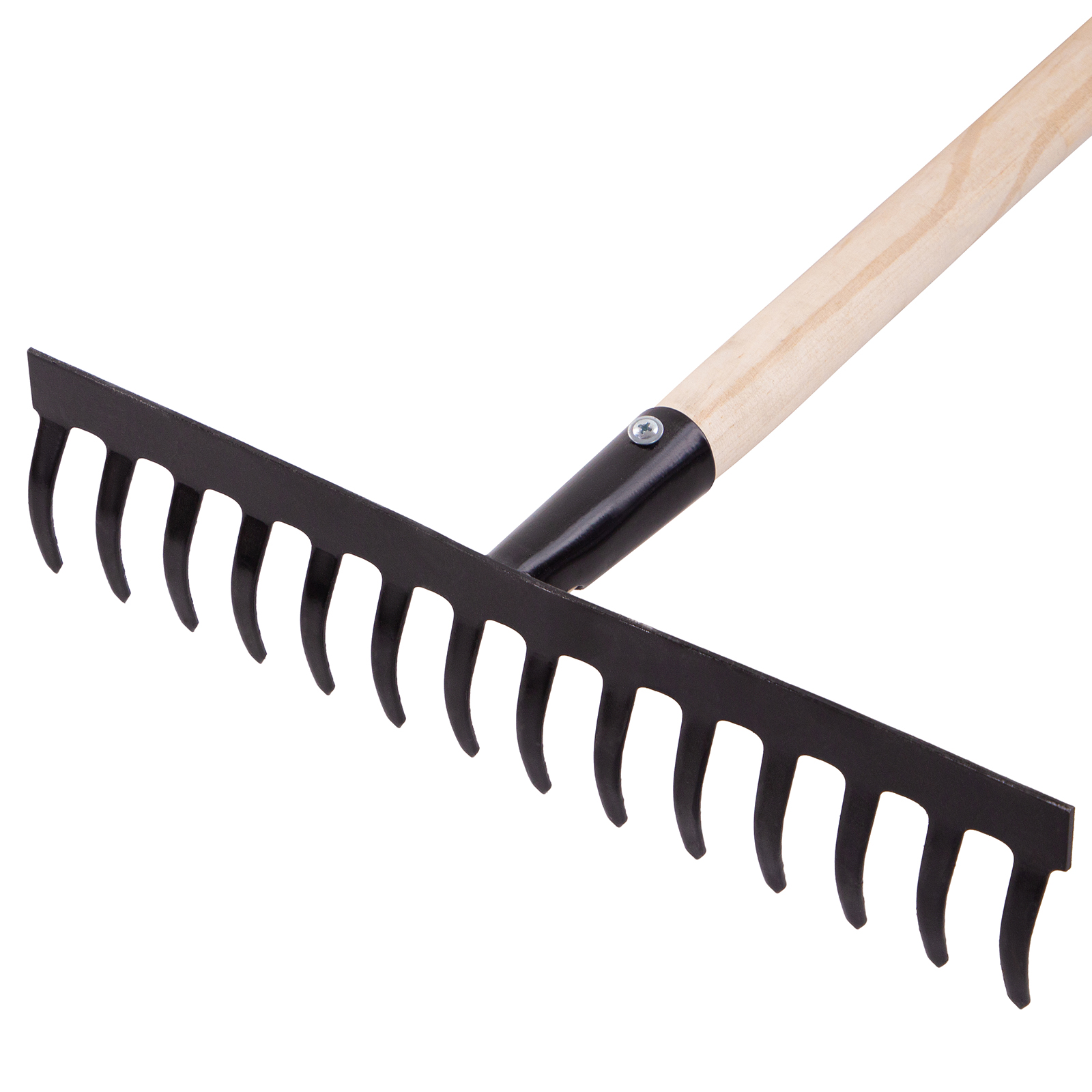 Грабли стальные, 360х1300 мм, 14 прямых зубьев, деревянный черенок, Сибртех