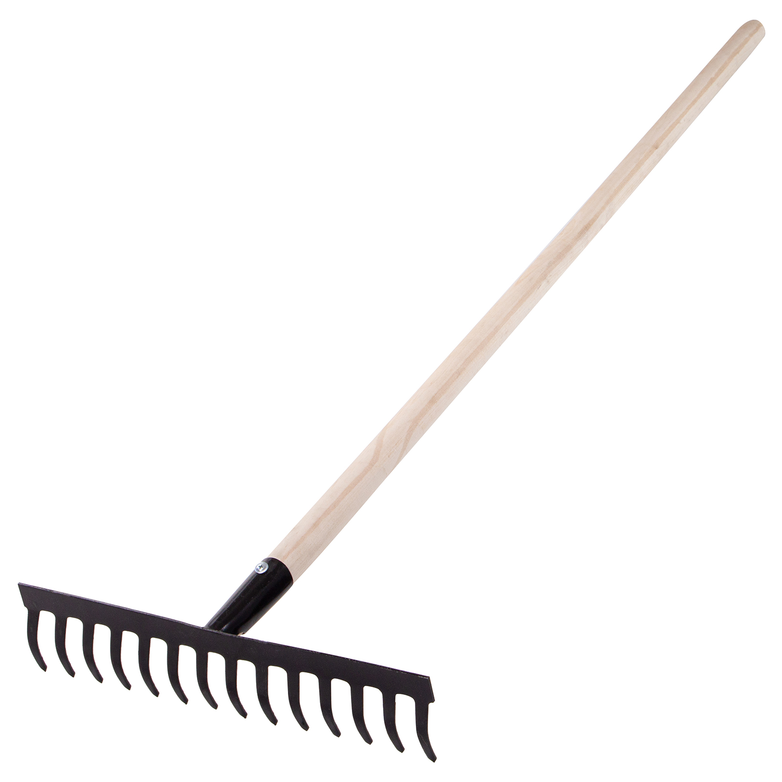 Грабли стальные, 360х1300 мм, 14 прямых зубьев, деревянный черенок, Сибртех