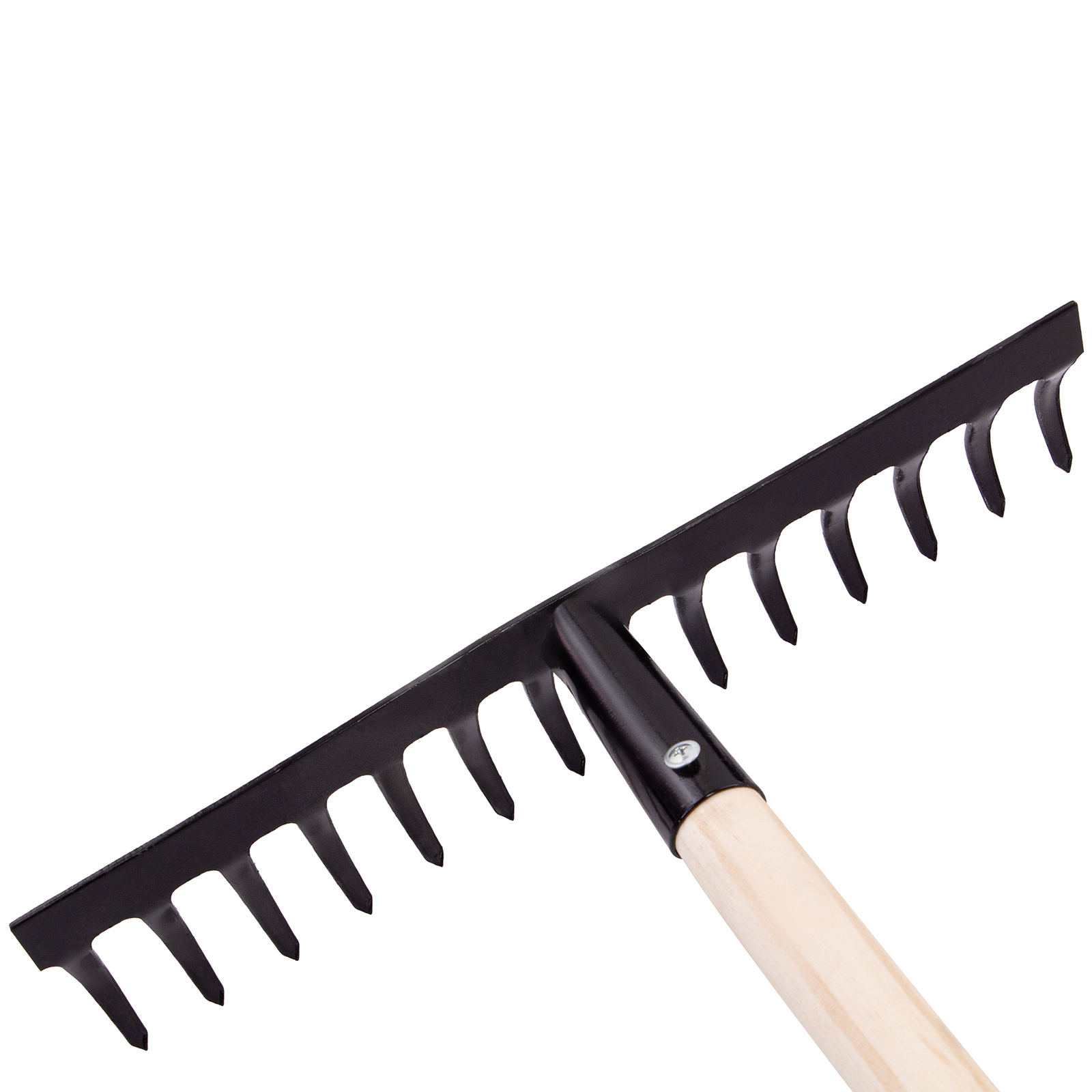 Грабли стальные, 360х1300 мм, 14 прямых зубьев, деревянный черенок, Сибртех