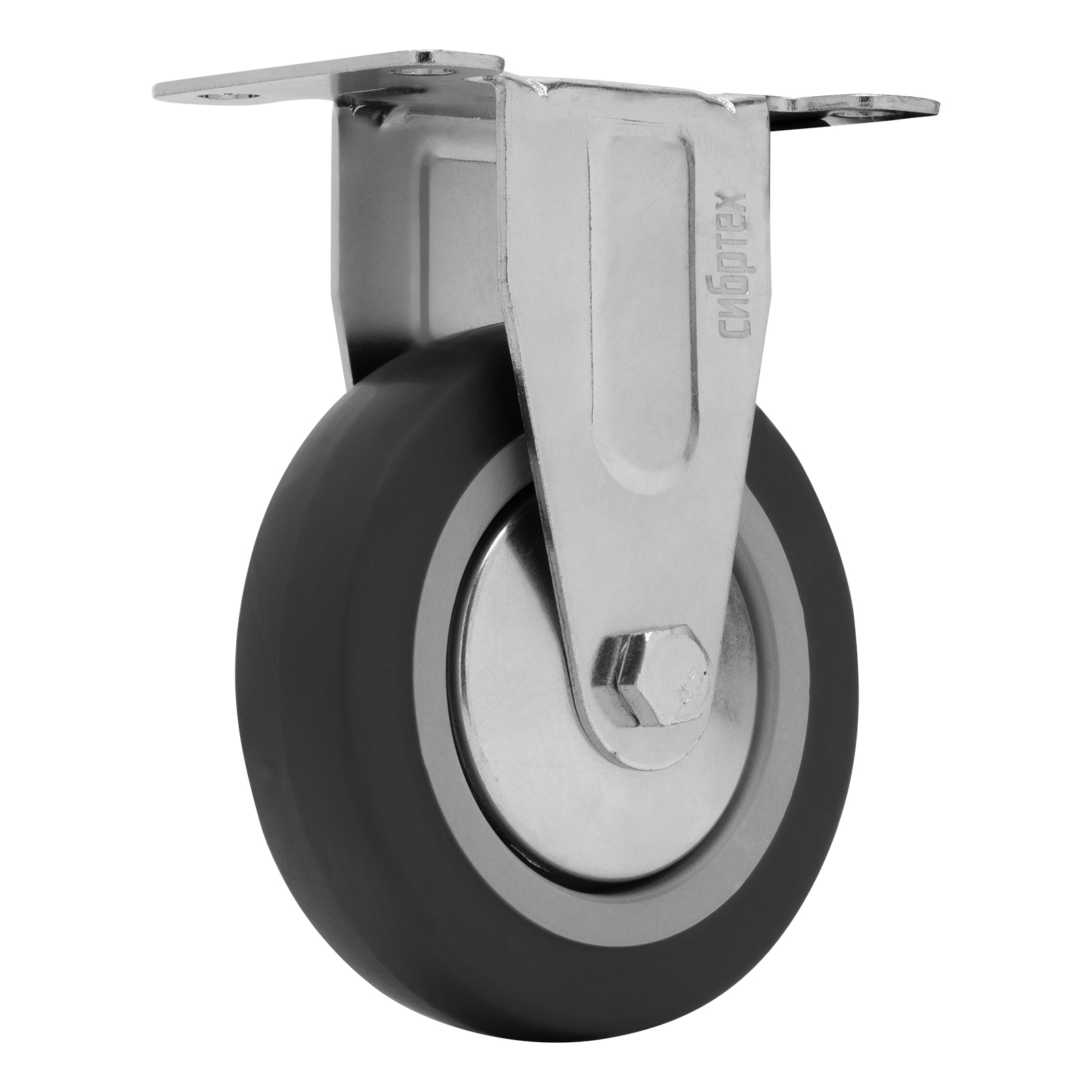 Колесо неповоротное D 100 мм, крепление платформенное Сибртех