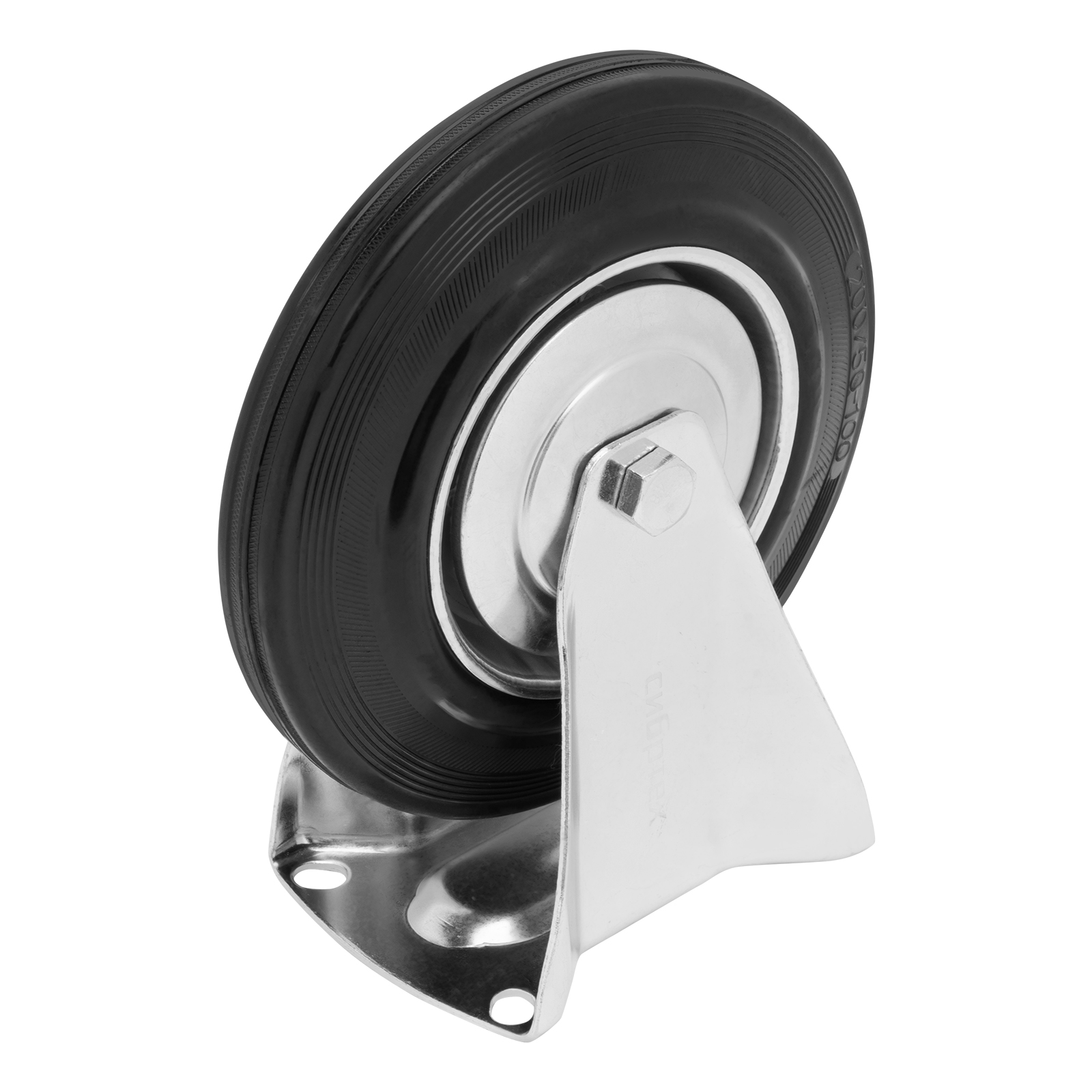 Колесо неповоротное D 200 мм, крепление  платформенное Сибртех