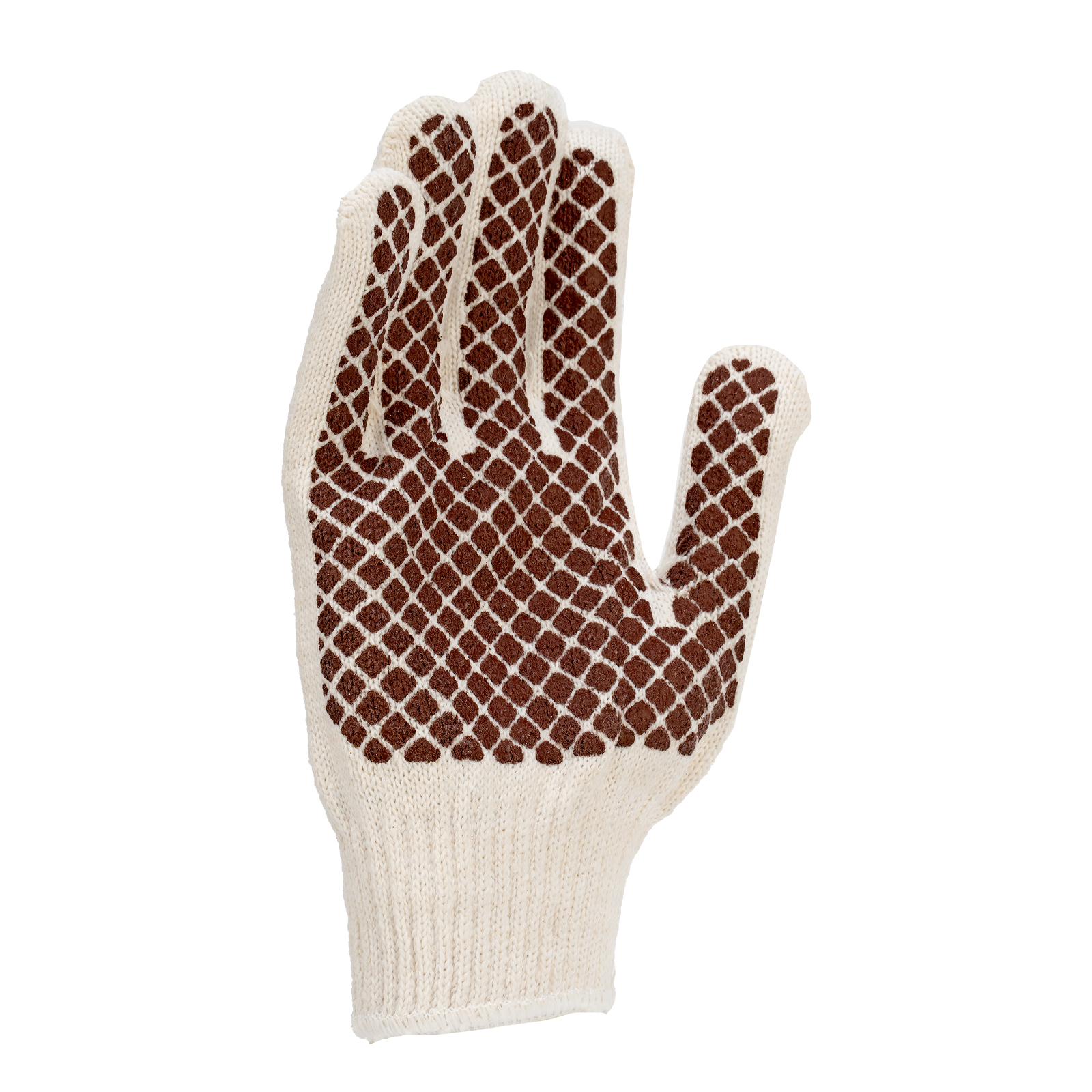 Перчатки трикотажные, ПВХ гель шахматный облив, оверлок Сибртех