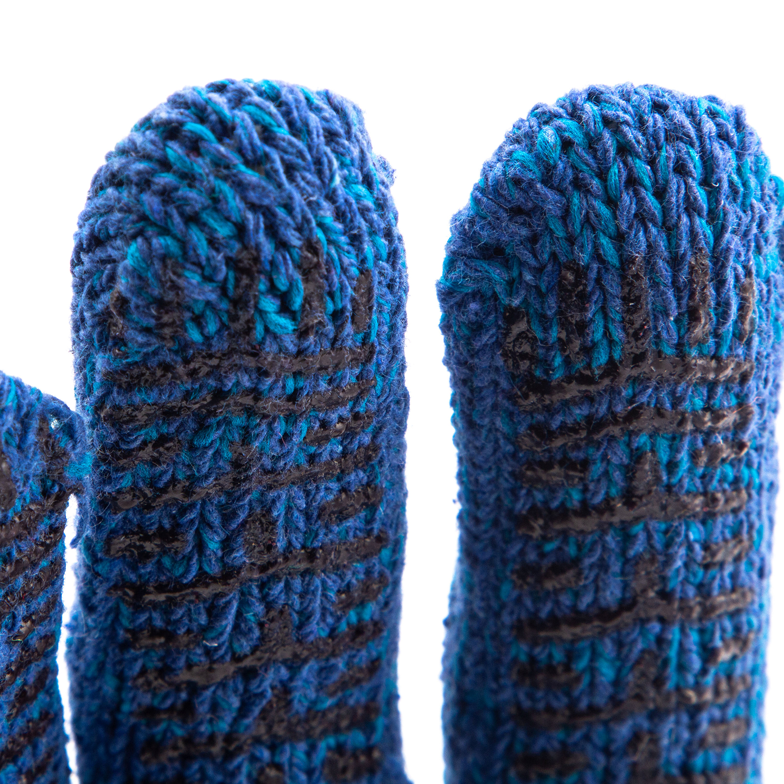 Перчатки трикотажные усиленные, гелевое ПВХ-покрытие, 7 класс, синие Сибртех