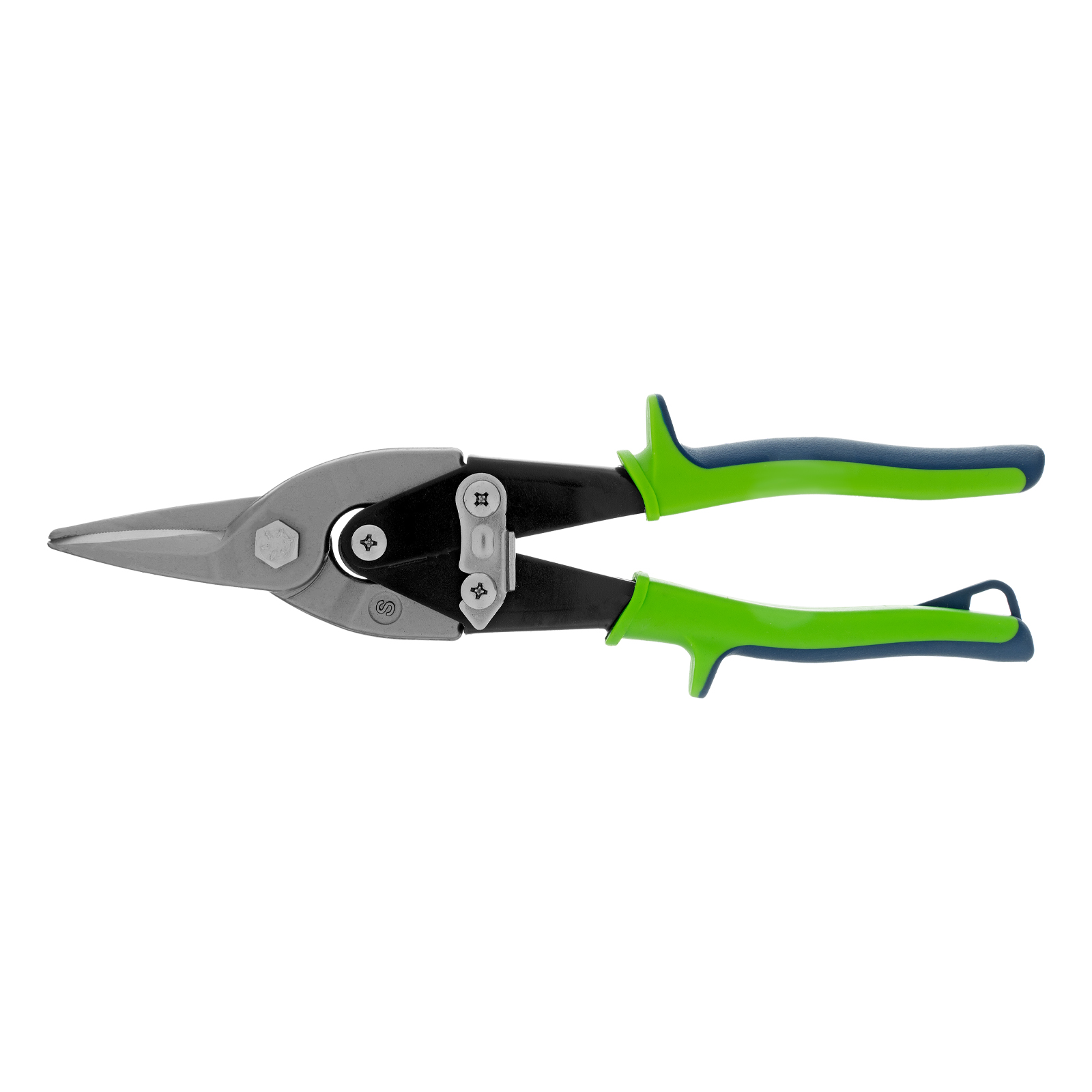 Ножницы по металлу, 250 мм, прямой рез, сталь С55, двухкомпонентные рукоятки СИБРТЕХ