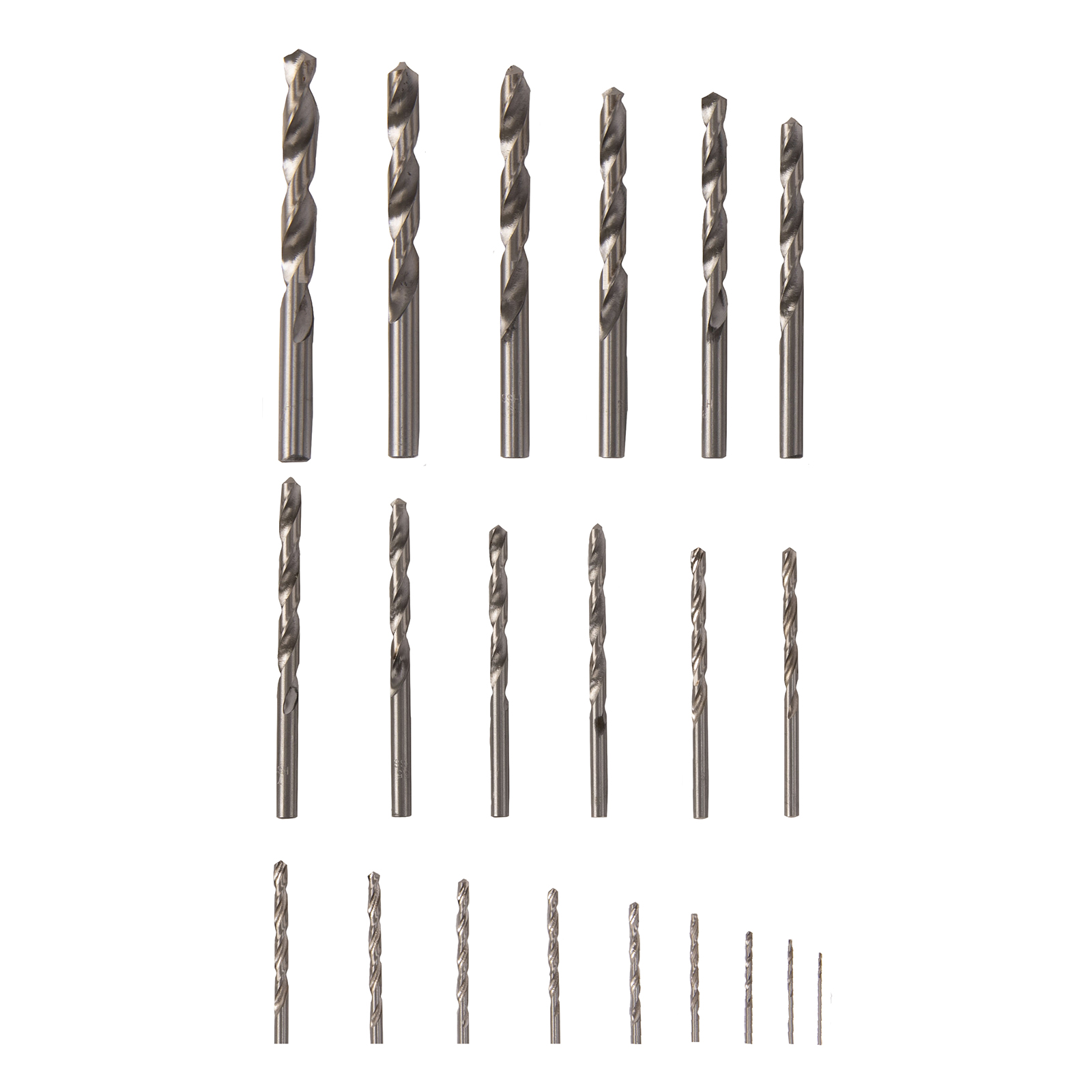 Набор сверл по металлу, 1-10 мм, (через 0.5 мм +3.2 и 4.8 мм) HSS 21 шт, металлический бокс, цилиндрический хвостовик Сибртех