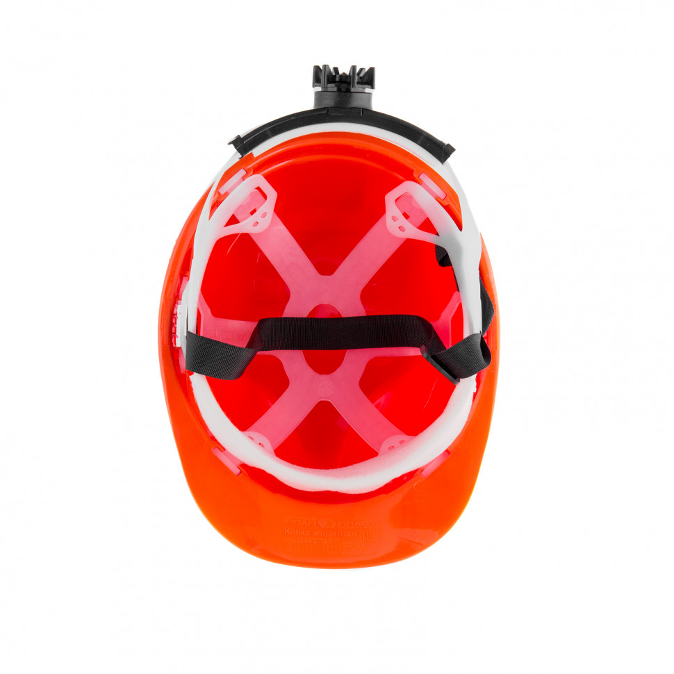 Каска защитная с храповым механизмом, Европласт, оранжевая Сибртех