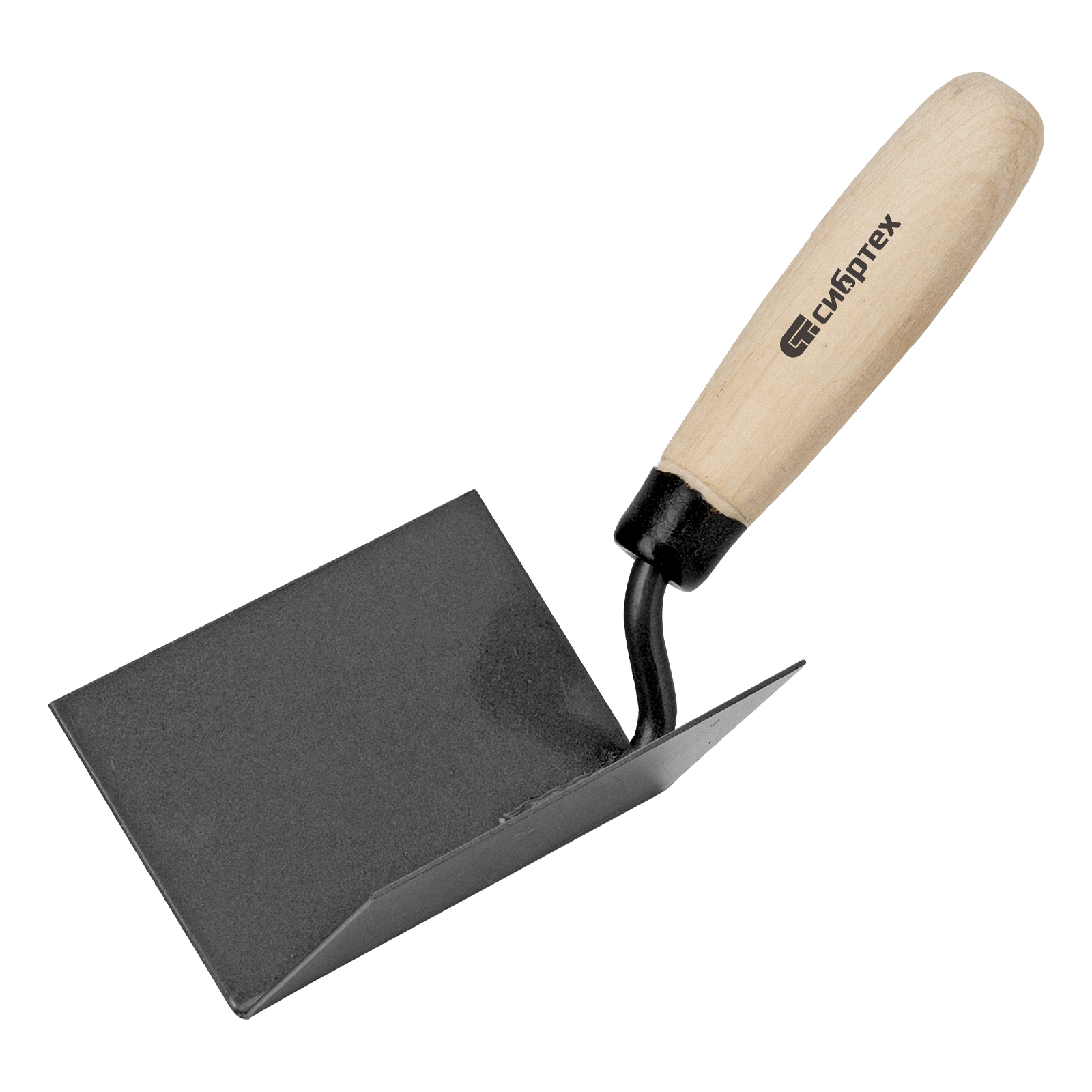 Кельма угловая, 110 х 75 х 75 мм, стальная, для внутренних углов, буковая ручка Сибртех