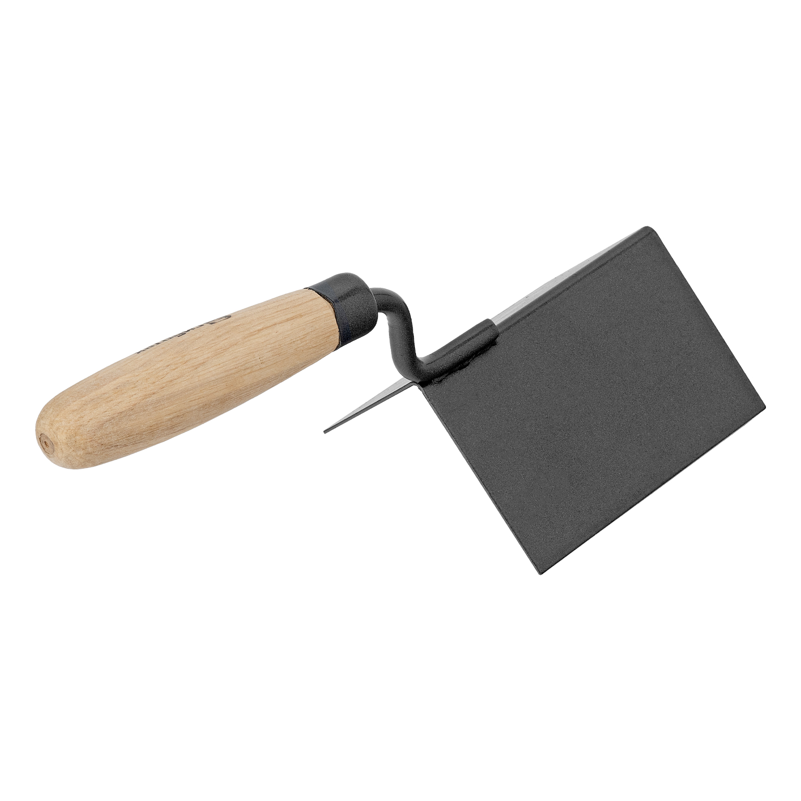 Кельма угловая, 110 х 75 х 75 мм, стальная, для внешних углов, буковая ручка Сибртех