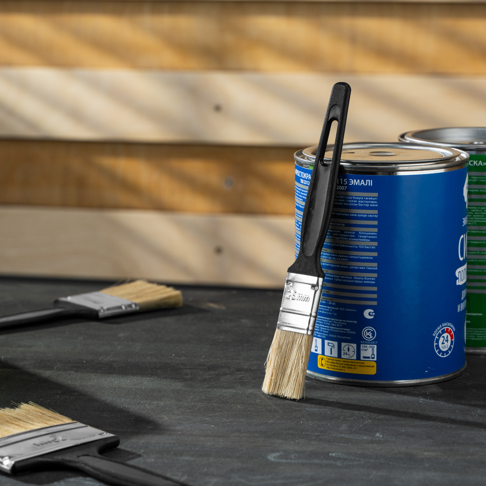 Кисть флейцевая "Стандарт", 25 х 6 мм, натуральная щетина, пластиковая ручка Сибртех