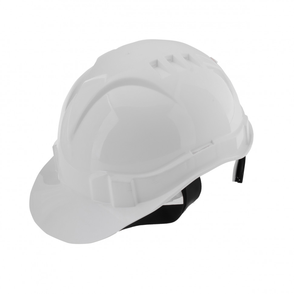 Каска защитная с храповым механизмом, Европласт, белая Сибртех