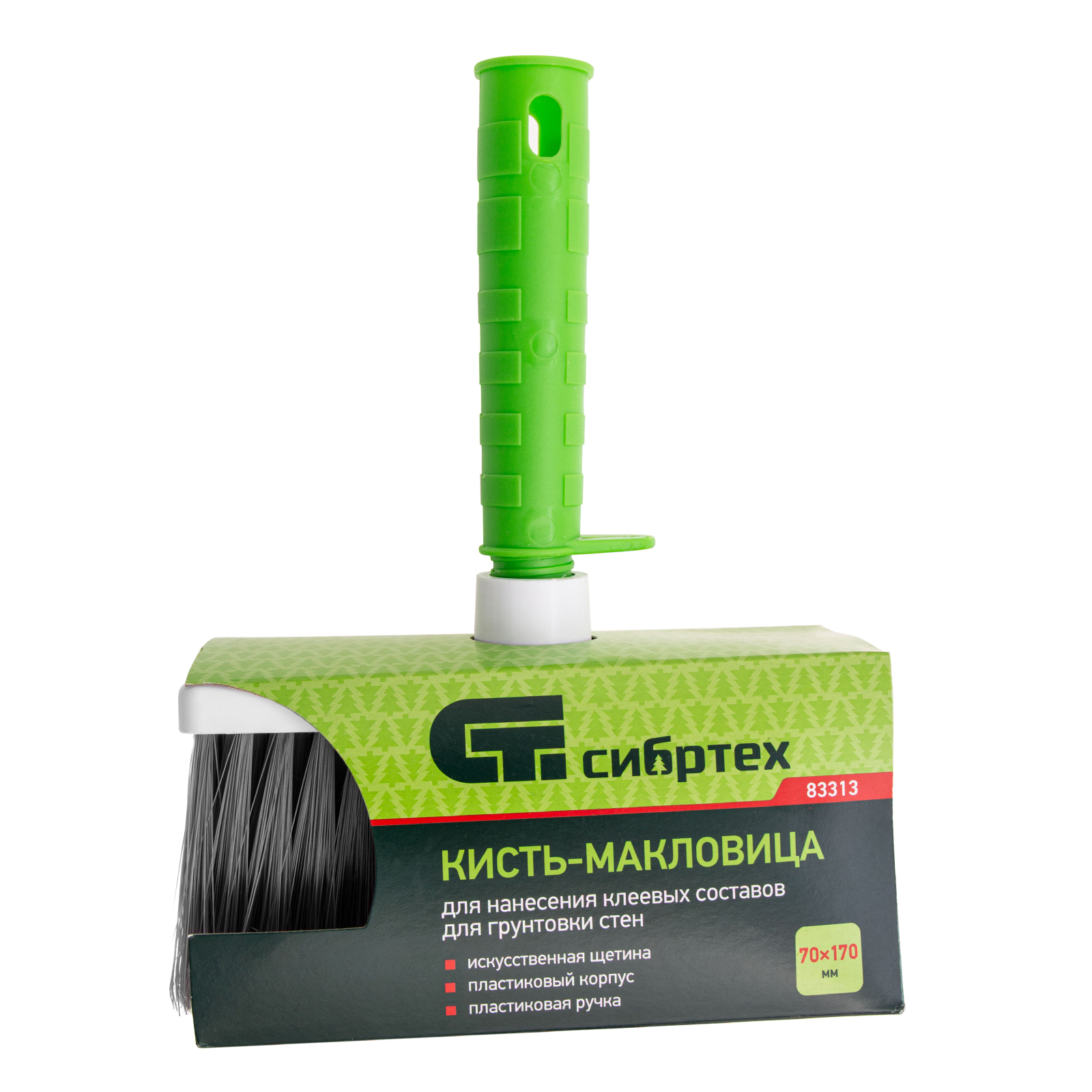 Кисть-макловица, 70 x 170, искусственная щетина, пластиковый корпус, пластиковая ручкаСибртех