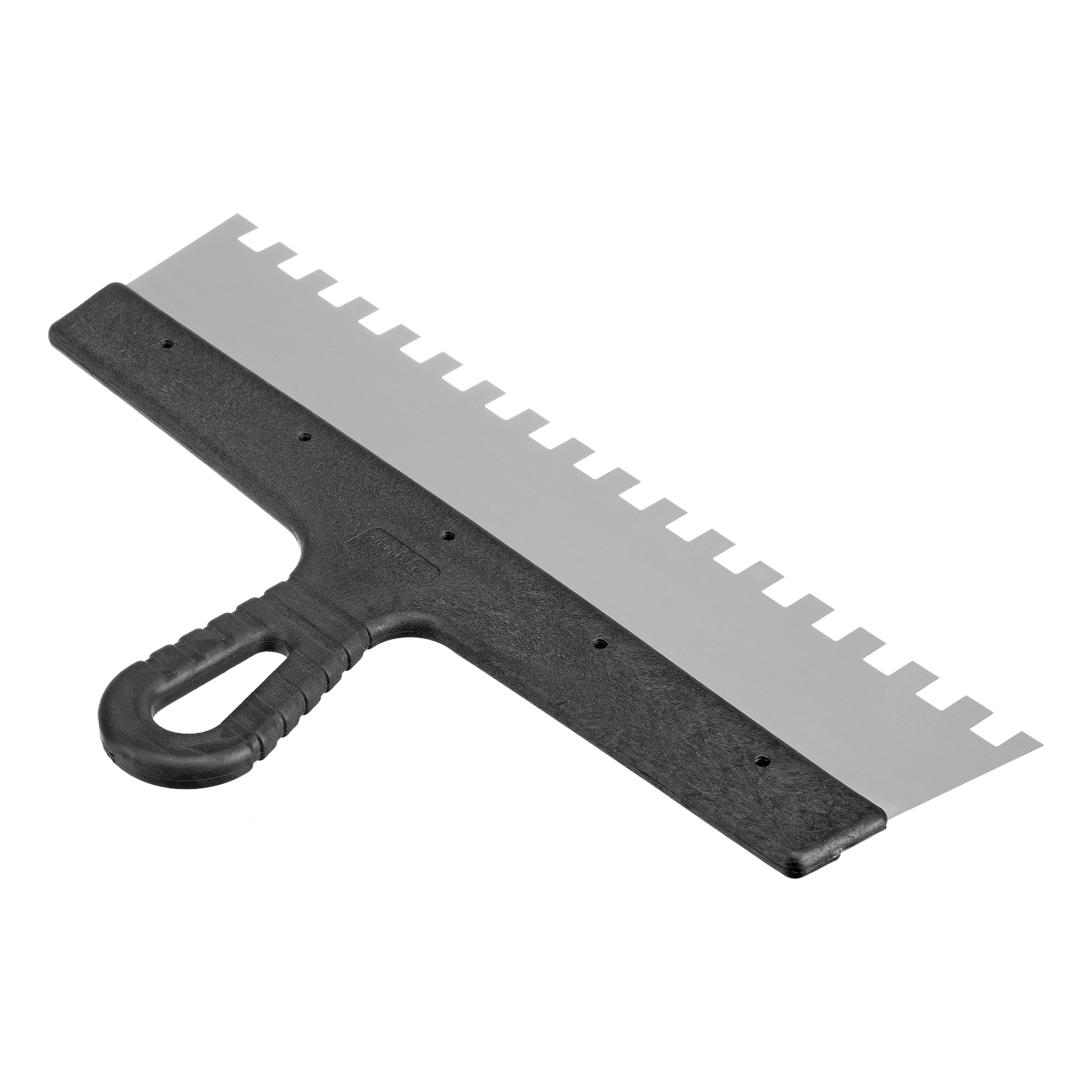 Шпатель из нержавеющей стали, 350 мм, зуб 10 х 10 мм, пластмассовая ручка Сибртех