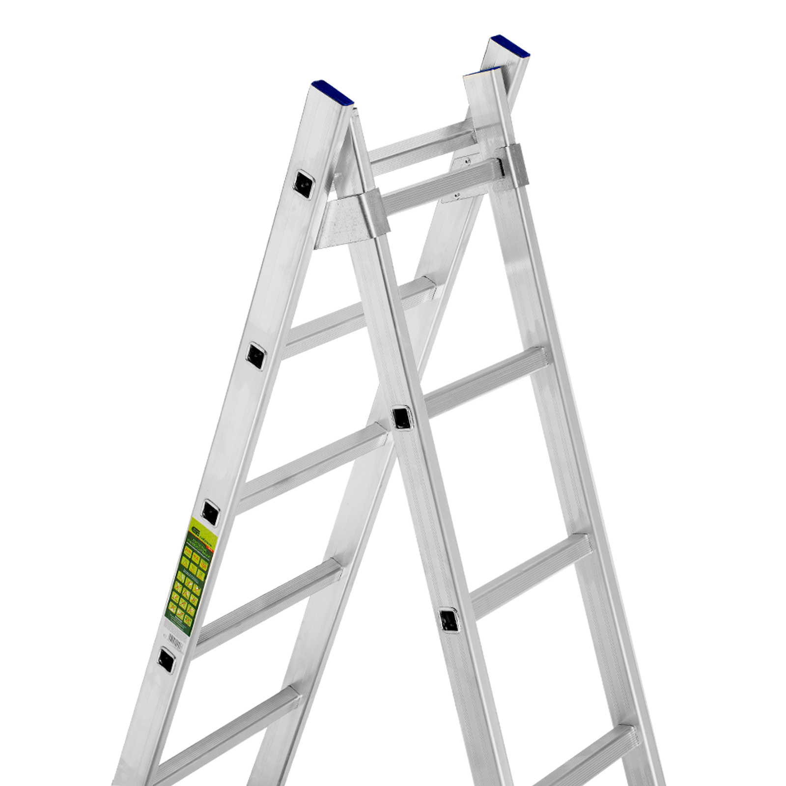 Лестница, 2 х 11 ступеней, алюминиевая, двухсекционная, Сибртех