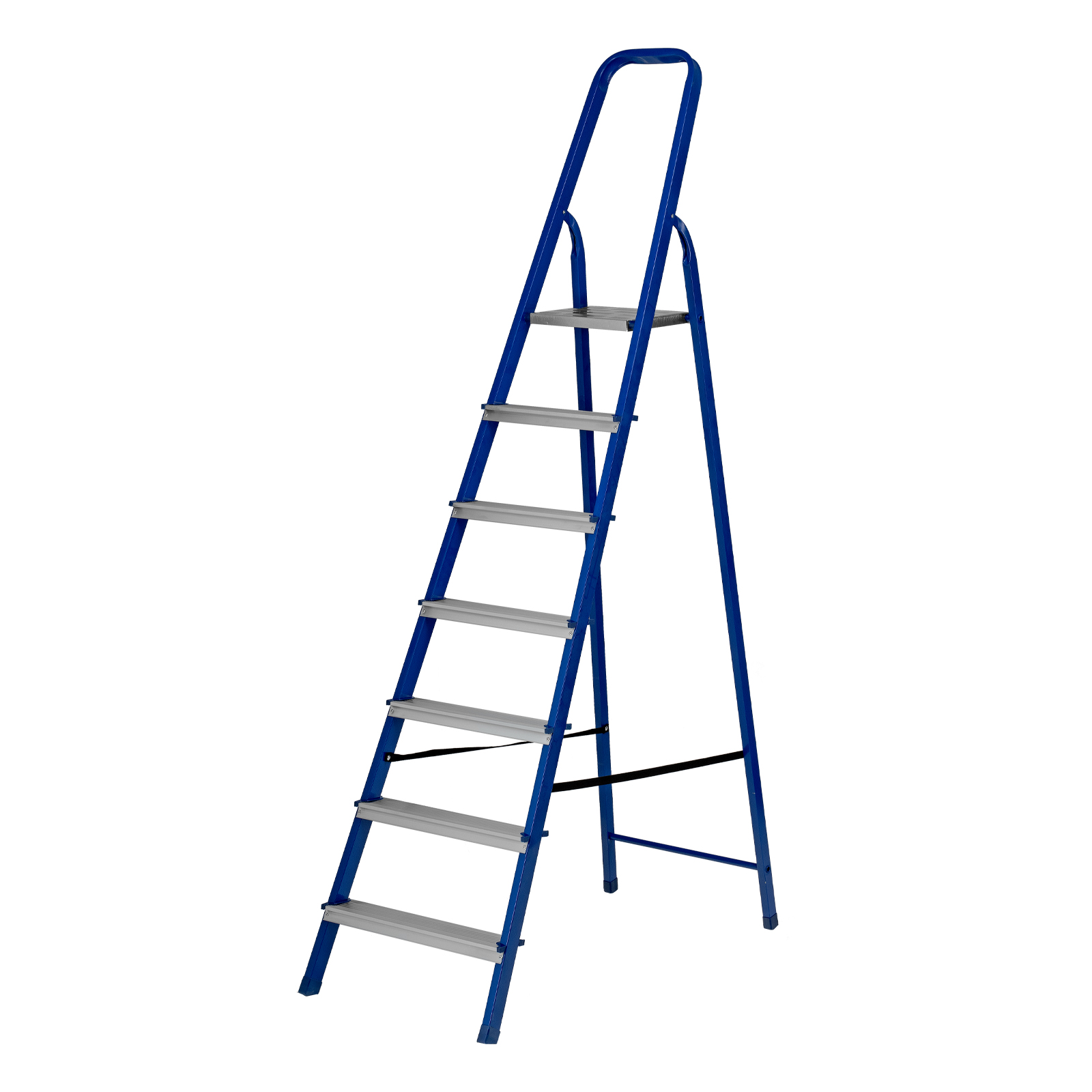 Стремянка, 7 ступеней, стальной профиль, алюминиевые ступени Сибртех