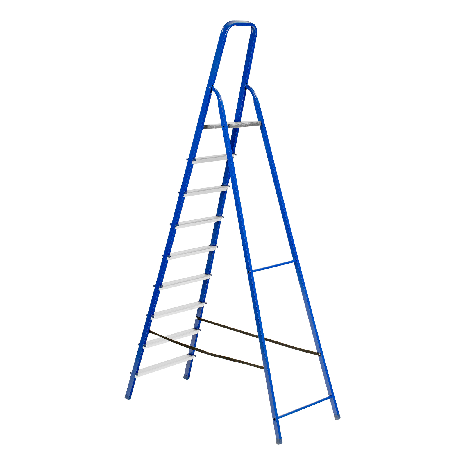 Стремянка, 9 ступеней, стальной профиль, алюминиевые ступени Сибртех