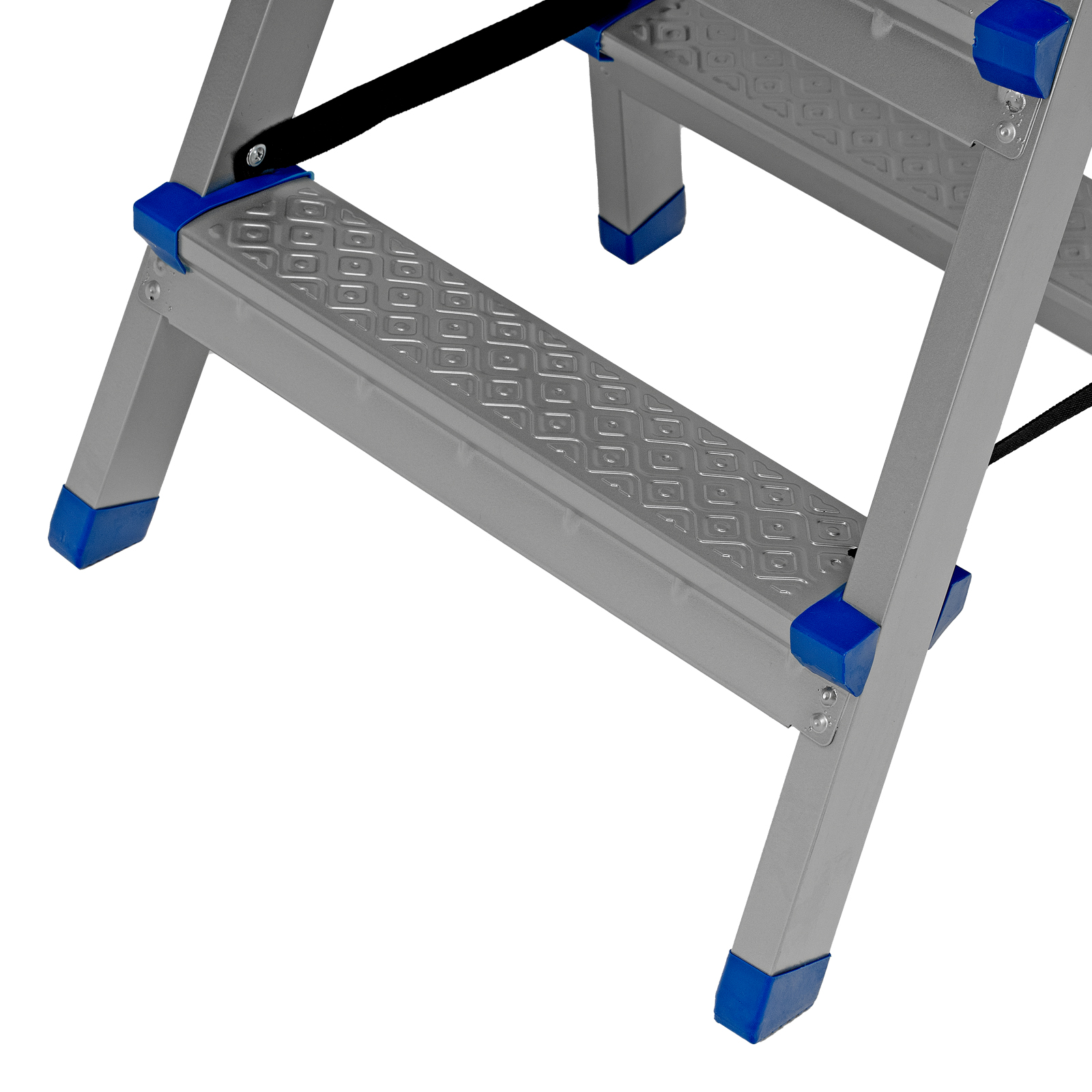 Стремянка двухсторонняя 2 ступени, сталь профиль, стальные ступени, Сибртех