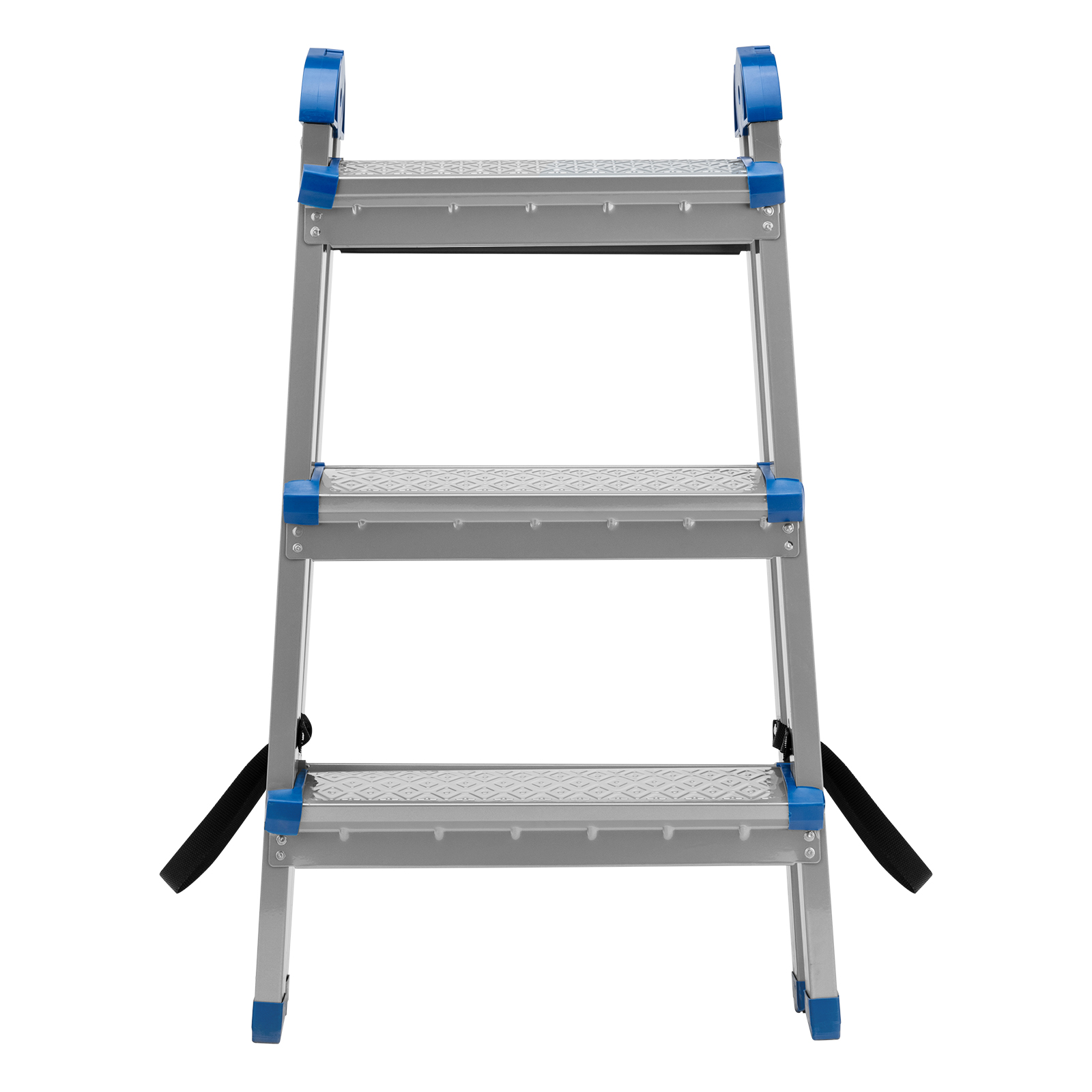 Стремянка двухсторонняя 3 ступени, сталь профиль, стальные ступени, Сибртех