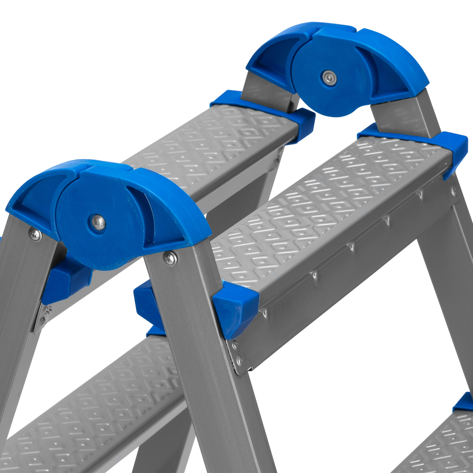 Стремянка двухсторонняя 6 ступеней, сталь профиль, стальные ступени, Сибртех