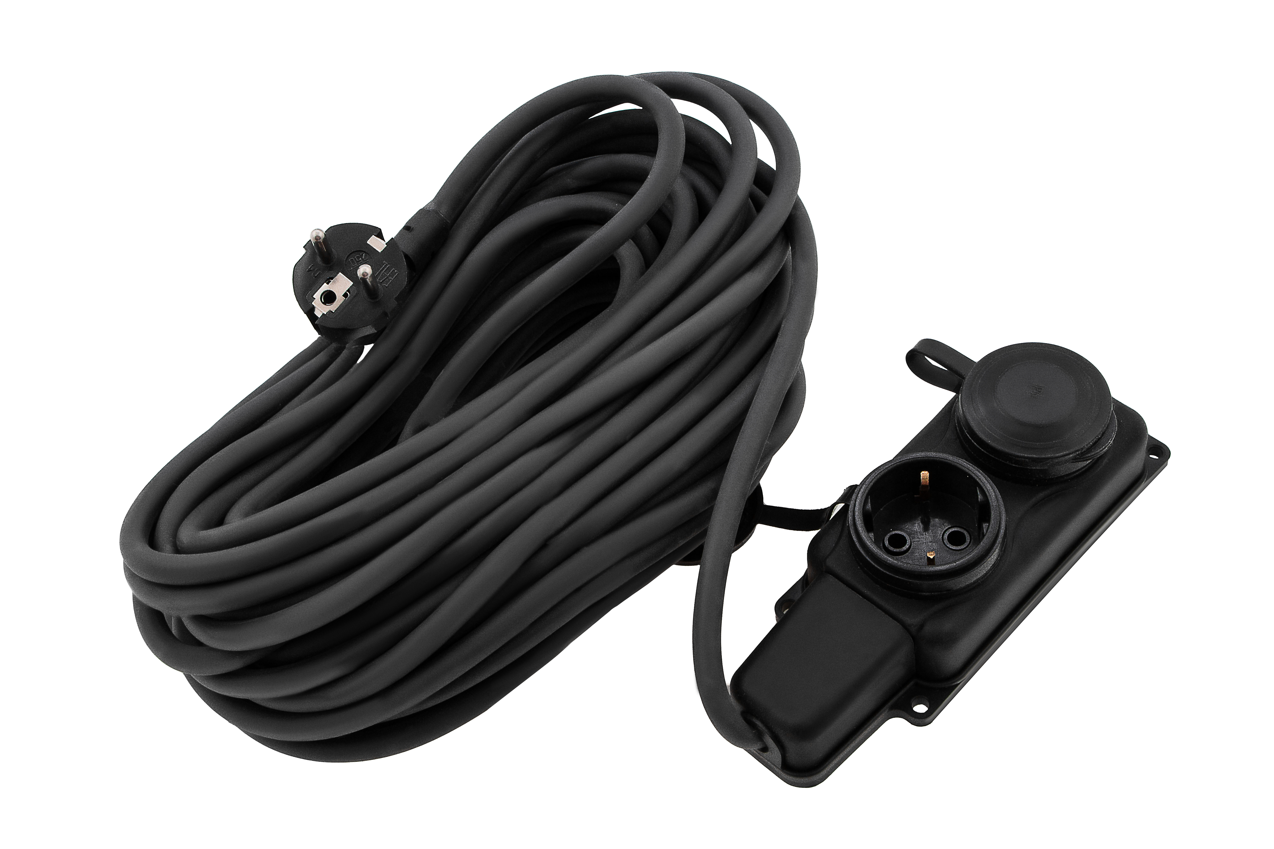 Удлинитель силовой 20 м, 16А, тип УХз16, КГ 3 x 1.5 мм, 2 розетки, Сибртех