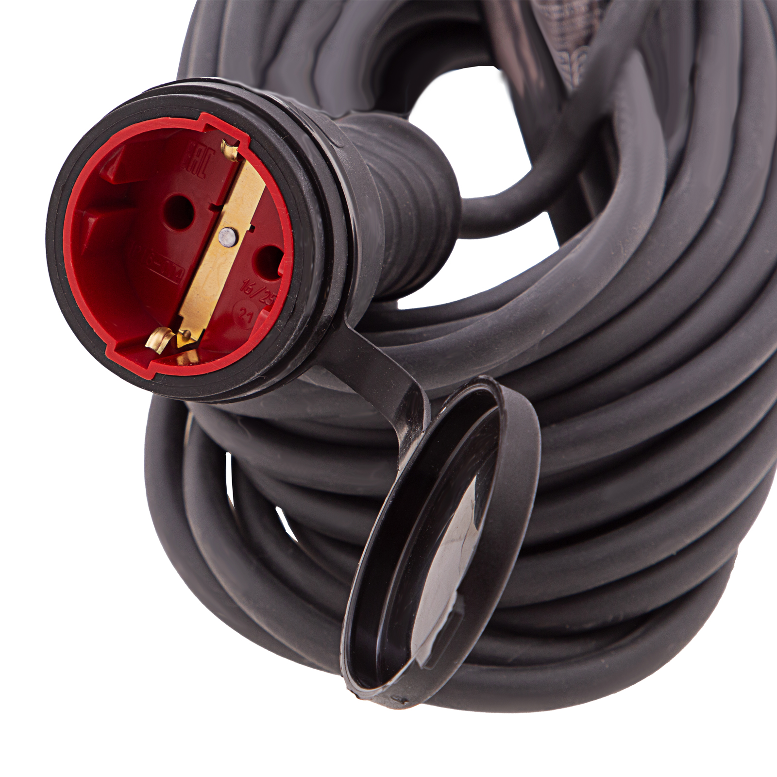 Удлинитель силовой 10 м, 16 А, тип УХз16, КГ 3 x 2.5 мм, 1 розетка, Сибртех