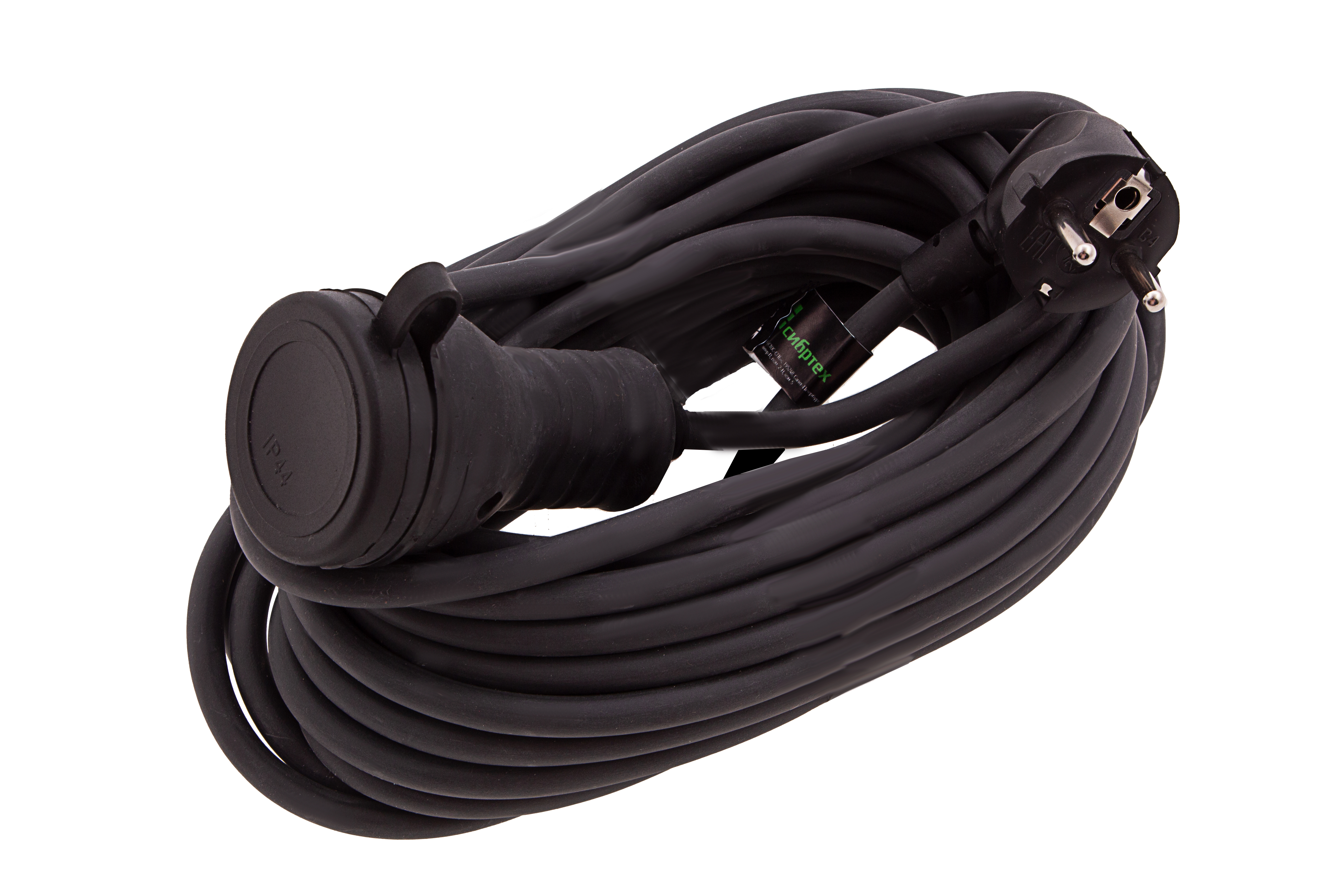 Удлинитель силовой 10 м, 16 А, тип УХз16, КГ 3 x 2.5 мм, 1 розетка, Сибртех