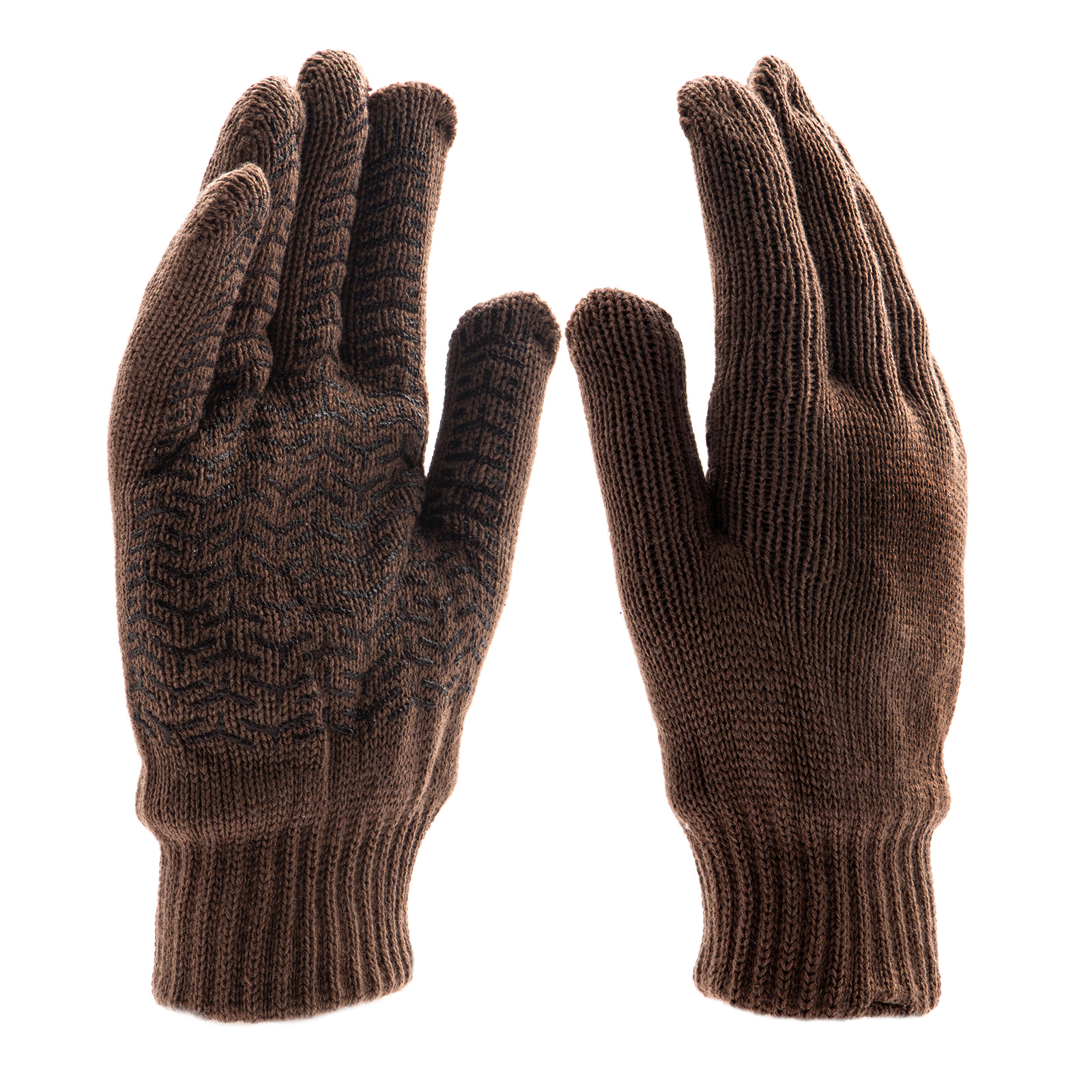 Перчатки трикотажные, двойные, полушерстяные, с ПВХ покрытием, Сибртех