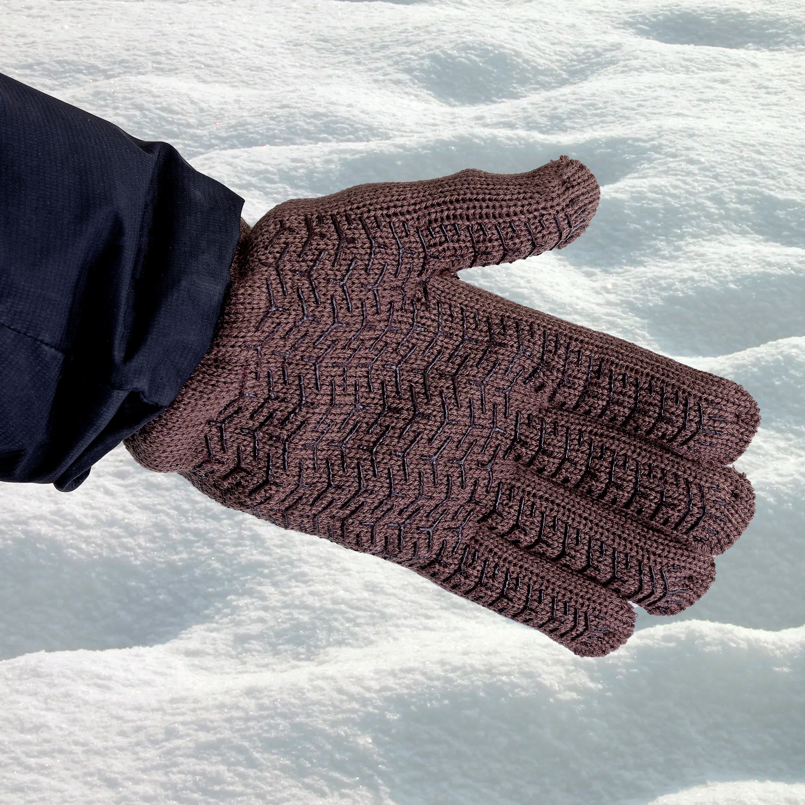 Перчатки трикотажные, двойные, полушерстяные, с ПВХ покрытием, Сибртех