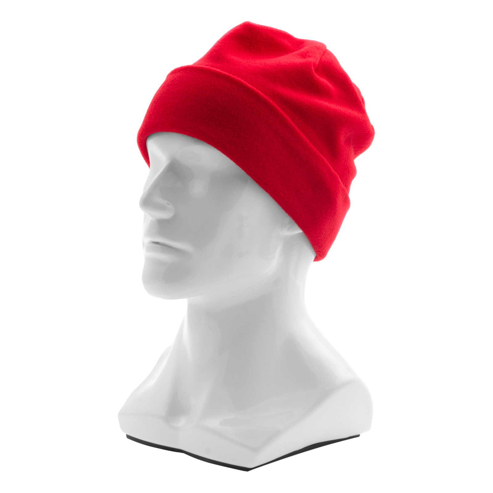 Шапка с отворотом из флиса для взрослых, размер 56-57, красная Сибртех