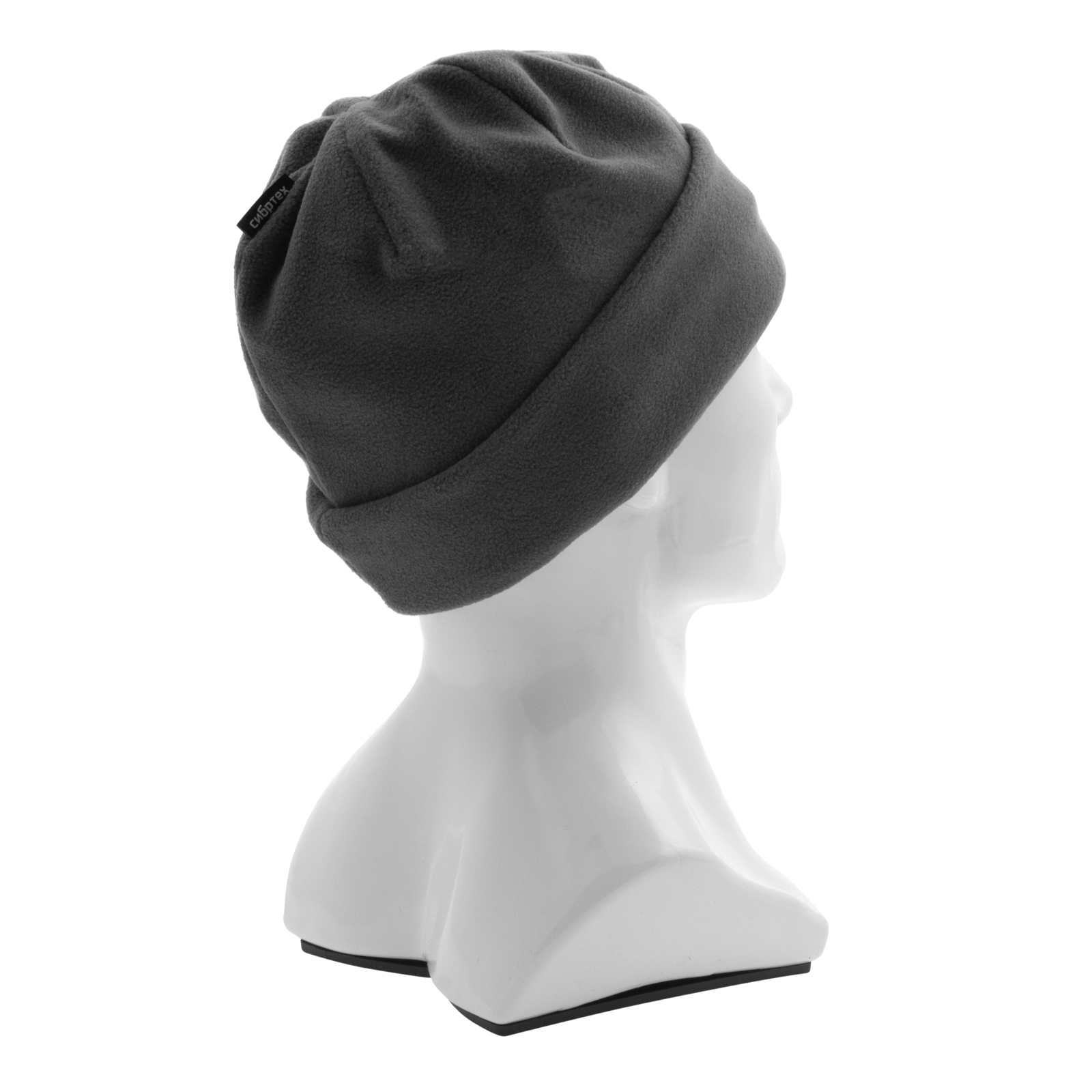 Шапка с отворотом из флиса для взрослых, размер 58-59, серая Сибртех