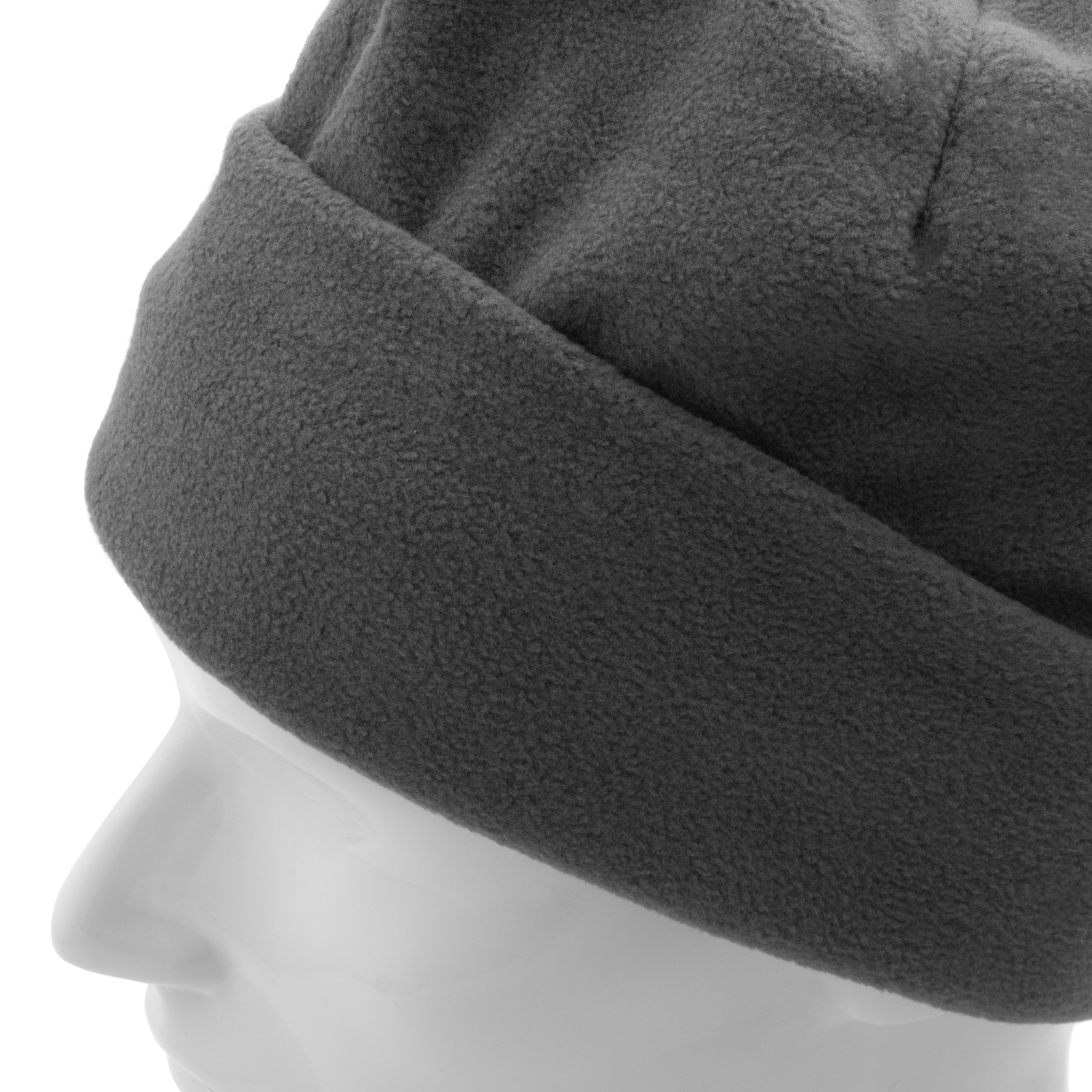 Шапка с отворотом из флиса для взрослых, размер 58-59, серая Сибртех