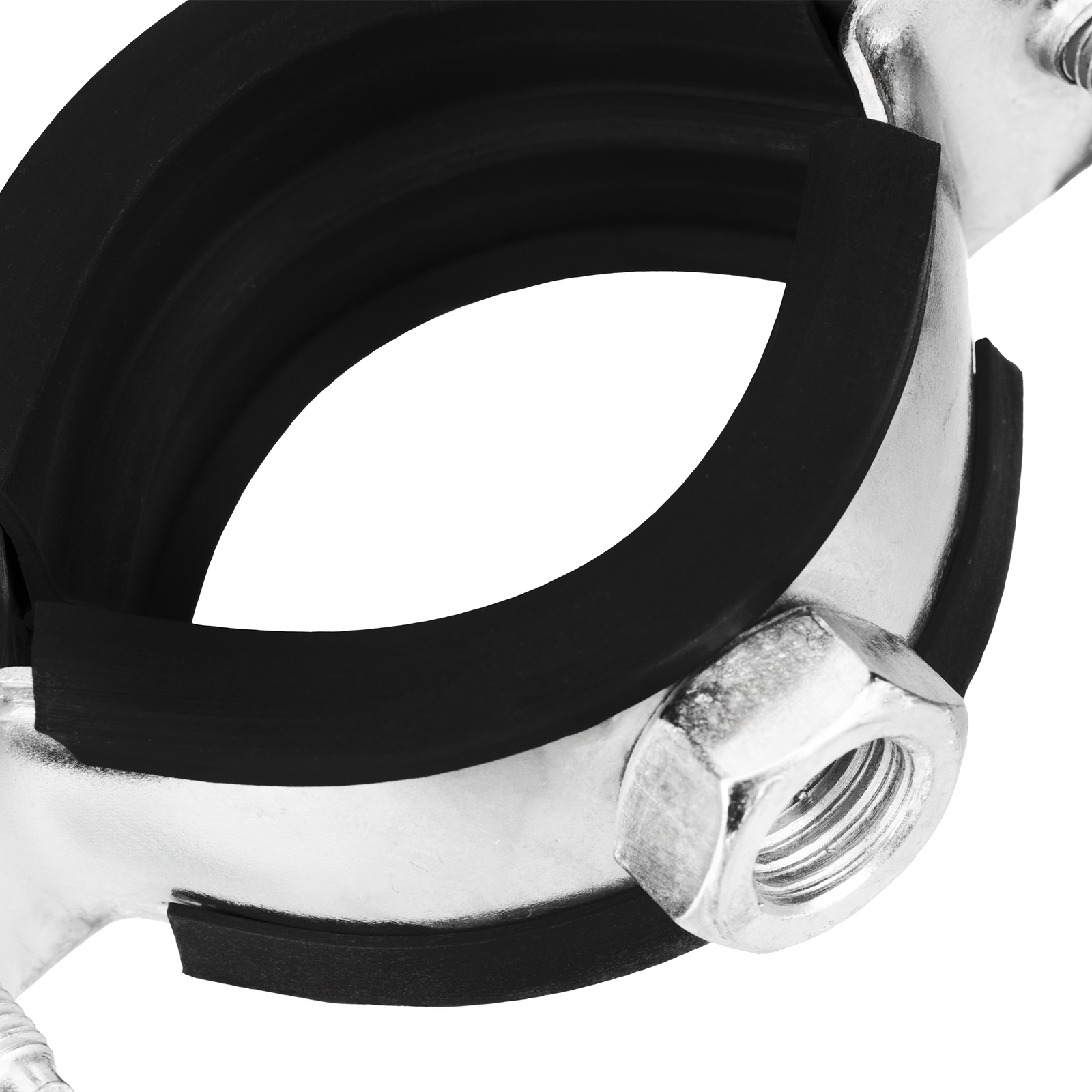 Хомут сантехнический для труб 32-36 (1") с резиновым уплотнением, шпилькой и дюбелем, 1 шт, Сибртех