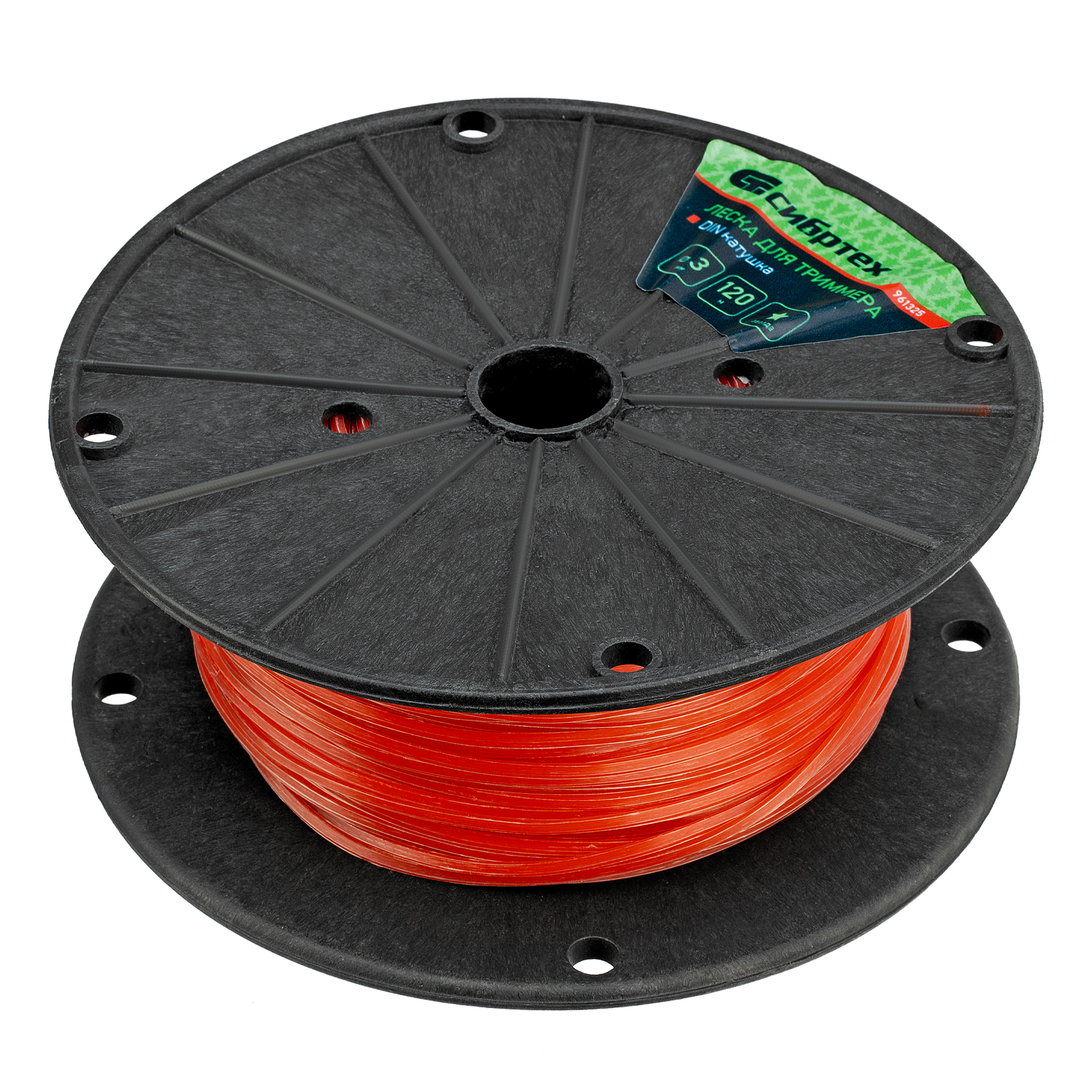 Леска для триммера звезда, на DIN катушке, 3 мм х 120 м, Сибртех