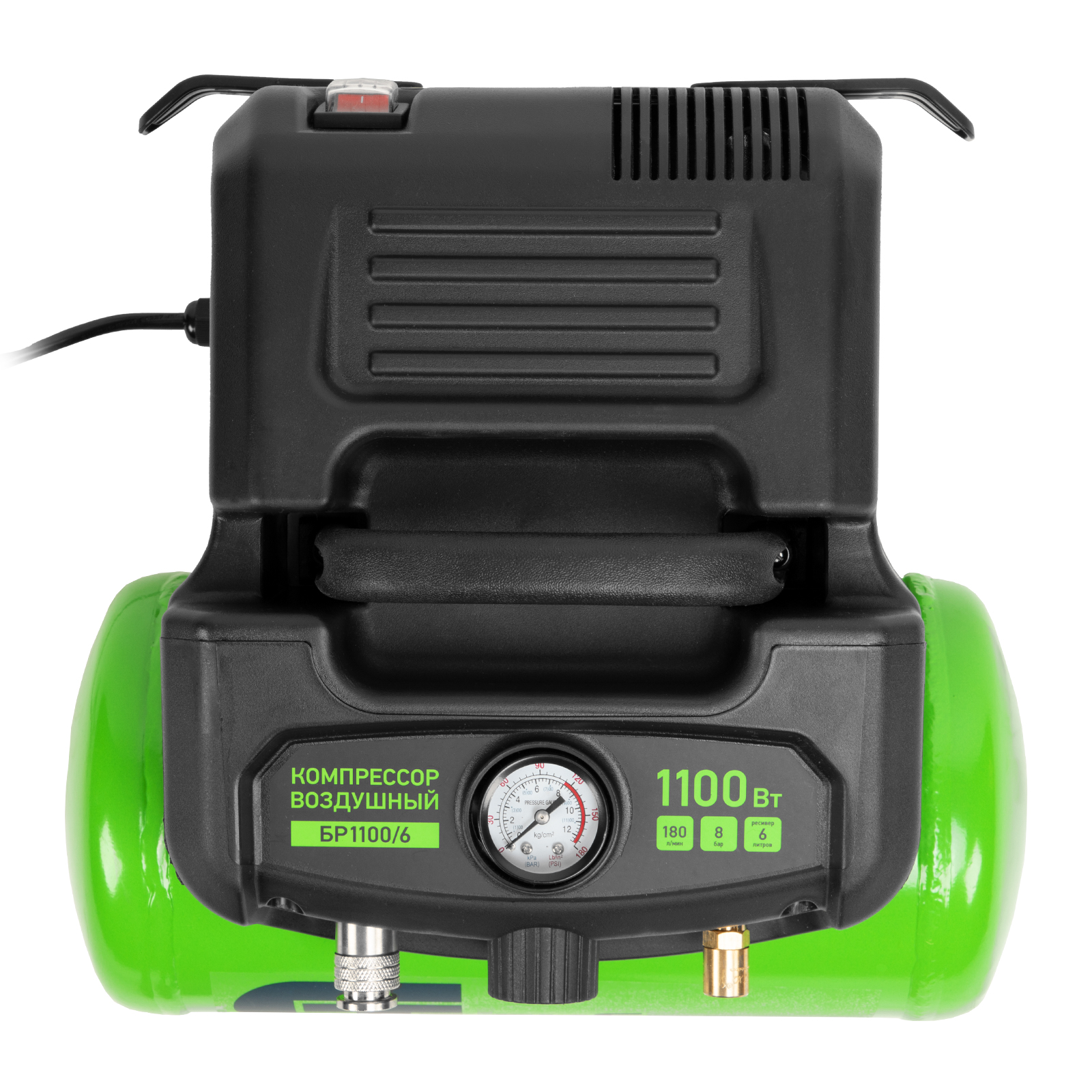 Компрессор воздушный безмаслянный BL 1100/6 1100Вт, ресивер 6 литров, 180 л/мин Сибртех
