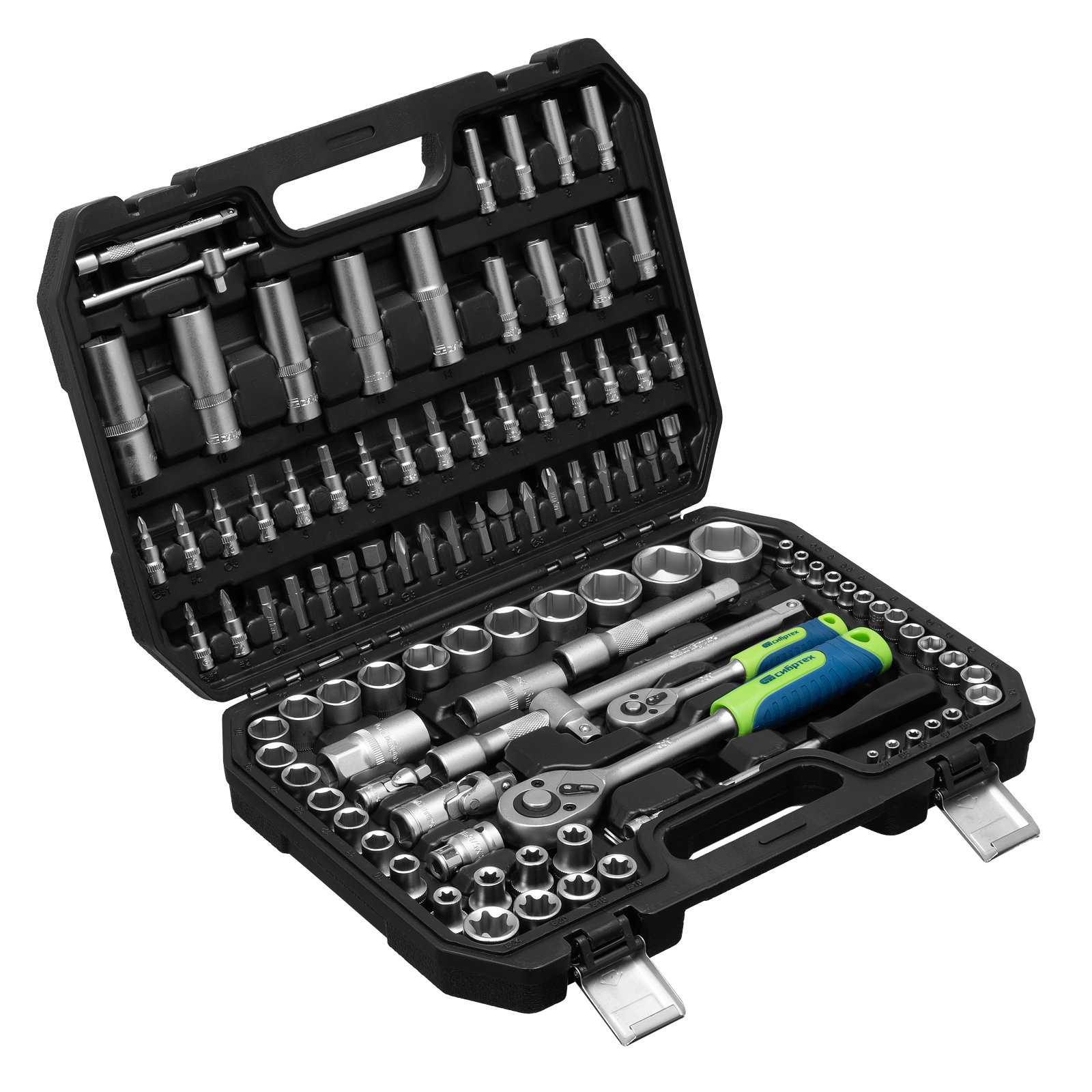 Набор инструментов, 1/2", 1/4", 108 предметов// Сибртех