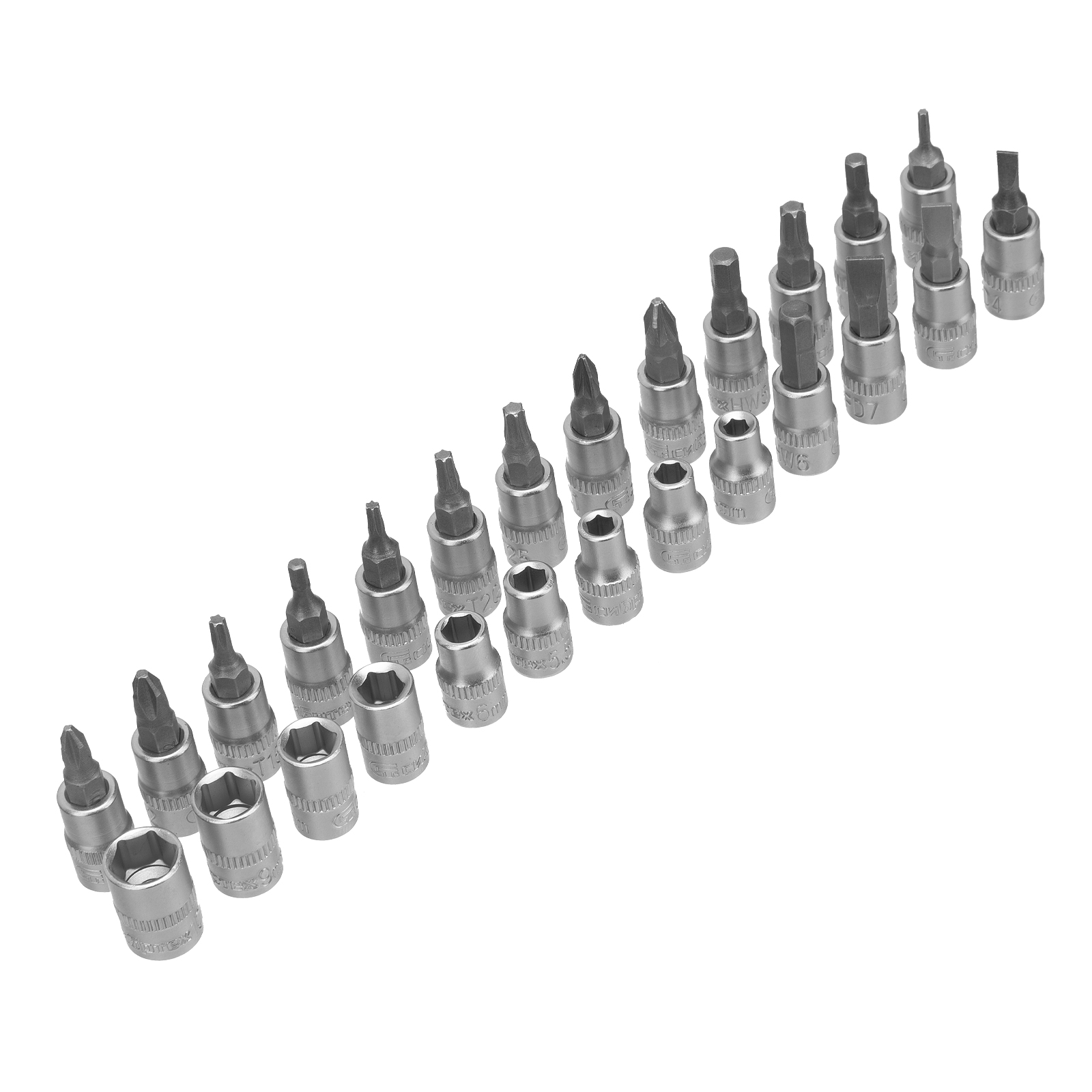 Набор инструментов, 1/2", 1/4", пластиковый кейс, 82 предмета Сибртех