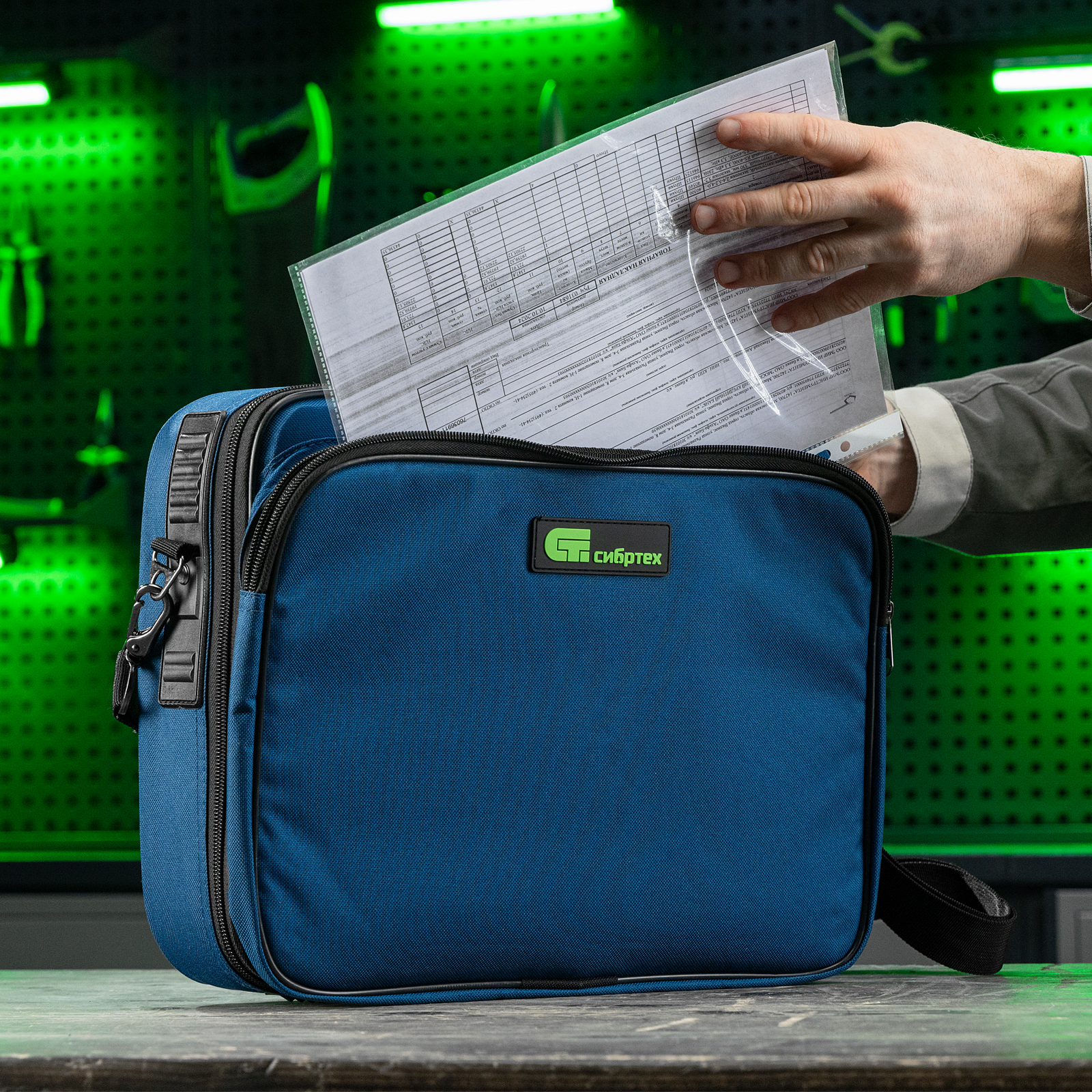 Кейс монтера, 365х300х110 мм, 10 карманов, наплечный ремень Сибртех