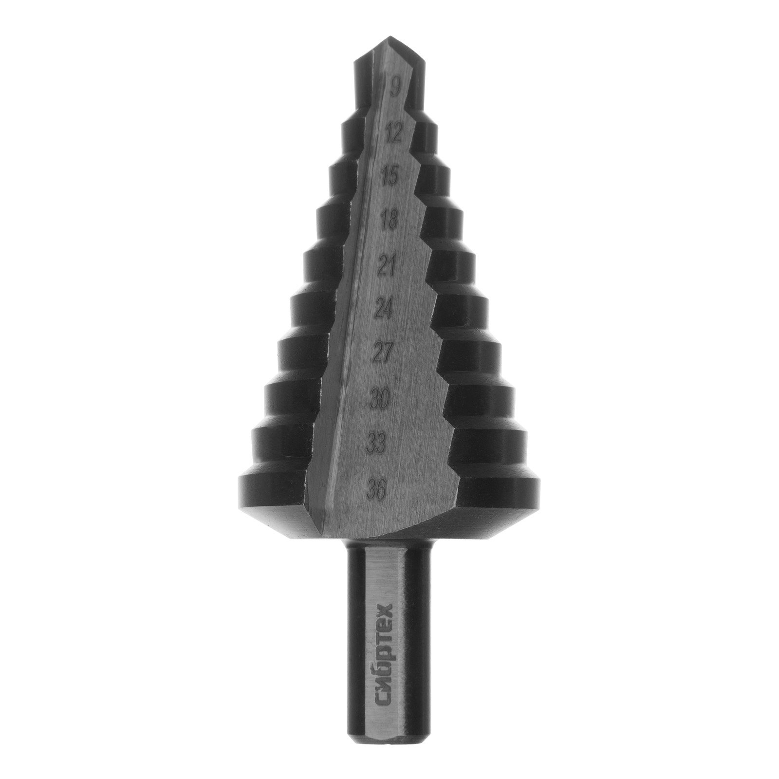 Сверло ступенчатое по металлу, 9-12-15-18-21-24-27-30-33-36 мм, 4241 Сибртех