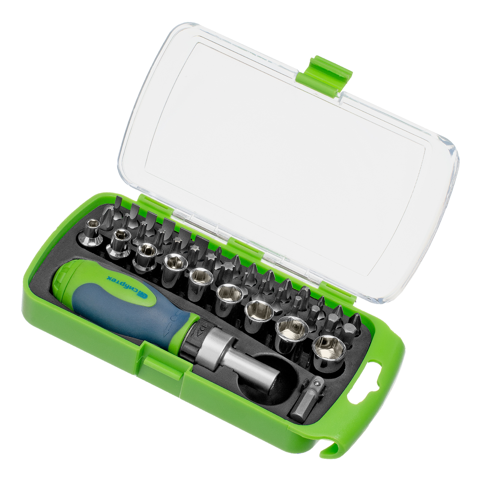 Отвертка ревер. + биты, 41 пред., PH+PZ+SL+H+T, CrV, 2к рукоятка Сибртех