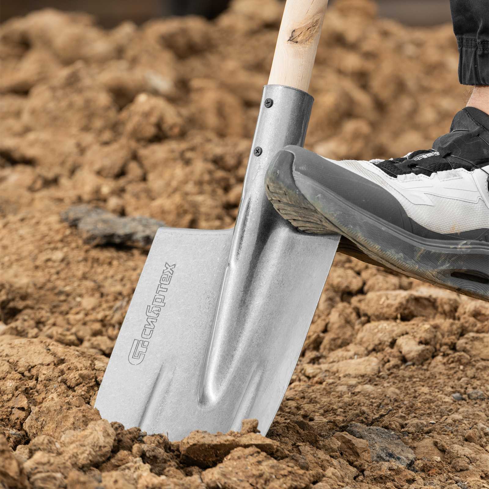 Лопата штыковая, 205х290, ребра жесткости, рессорная сталь, 0,7 кг, без черенка// Сибртех