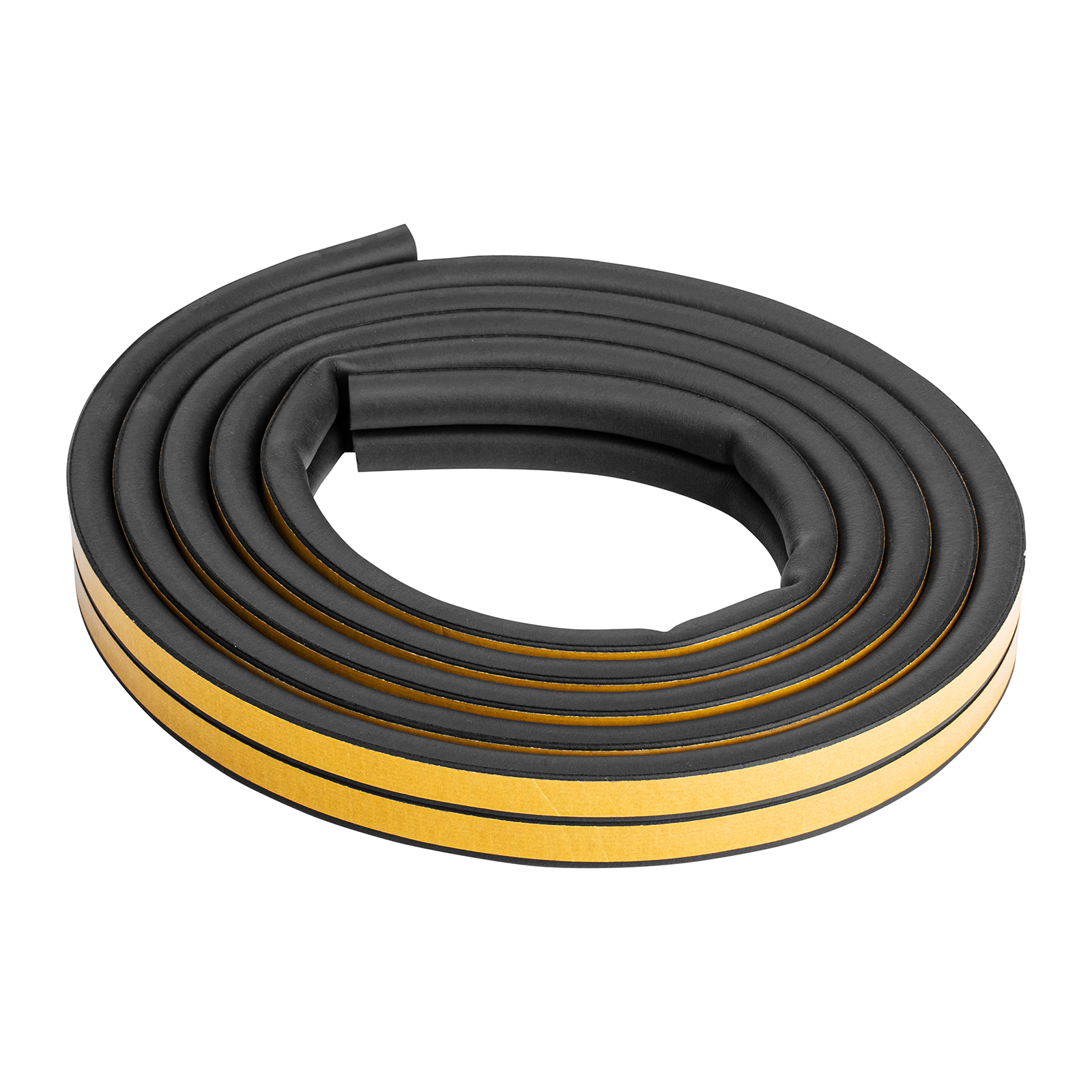 Уплотнитель резиновый 14х12 мм для широких щелей, 6 м, профиль "D", черный Сибртех