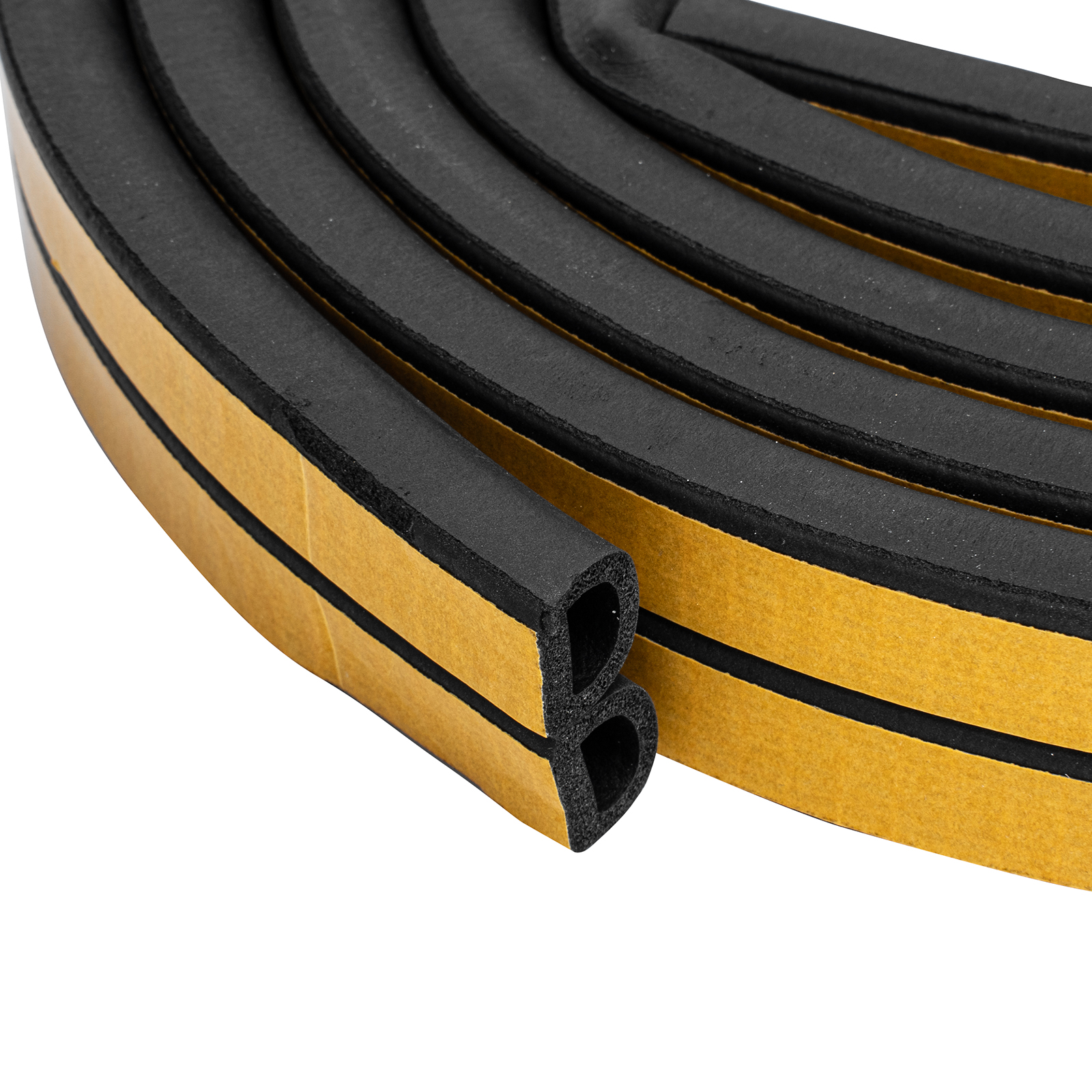 Уплотнитель резиновый 14х12 мм для широких щелей, 6 м, профиль "D", черный  Сибртех